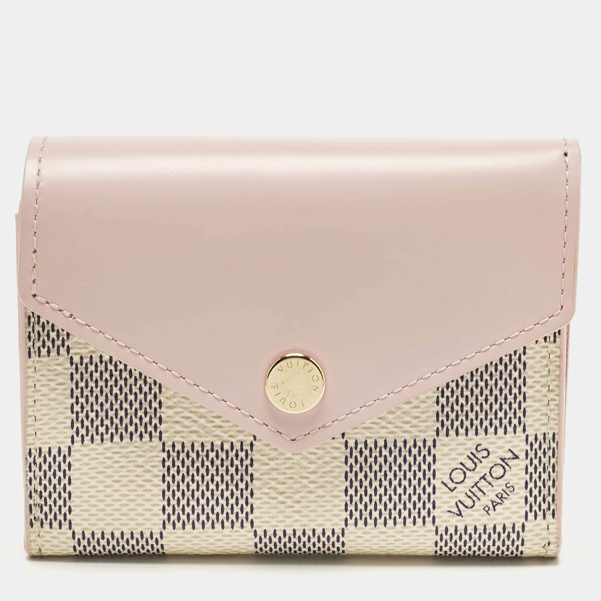 Pre Owned محفظة لوي فيتون زوي جلد وكانفاس دامييه إيبين وردية