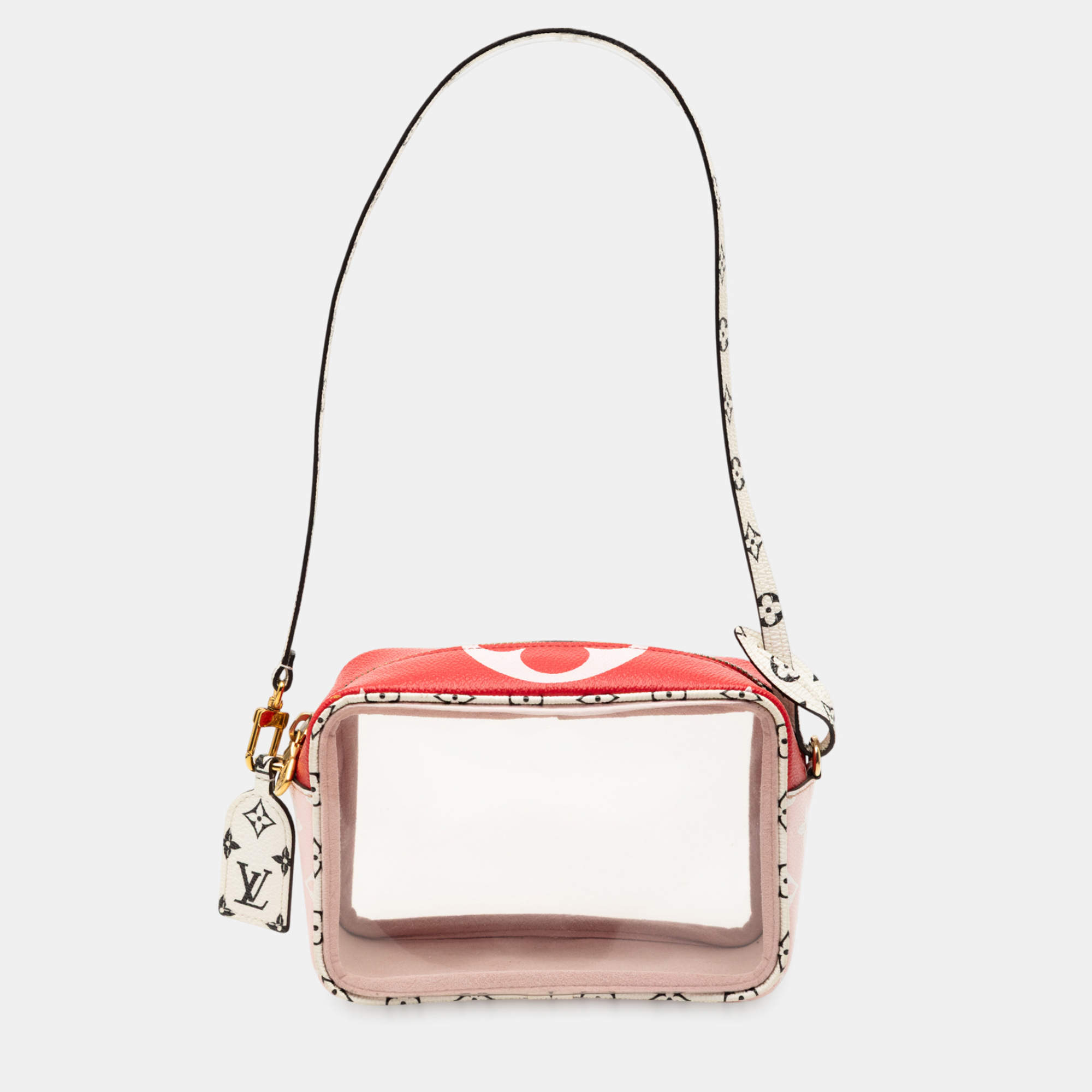 Pre Owned Louis Vuitton Red Monogram Giant Beach Pouch