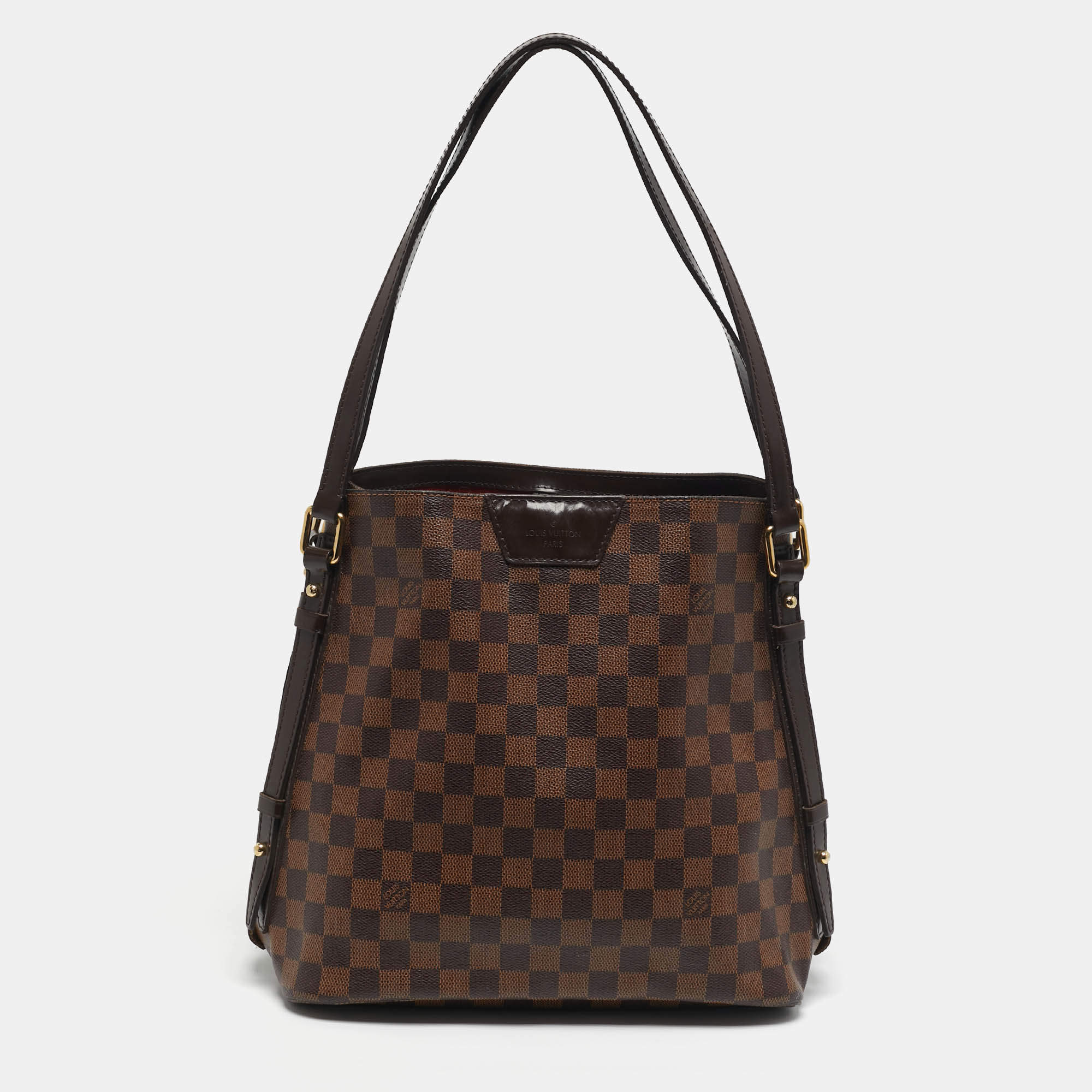 Pre Owned Louis Vuitton Cabas Rivington GM Damier Ebene Canvas Bag