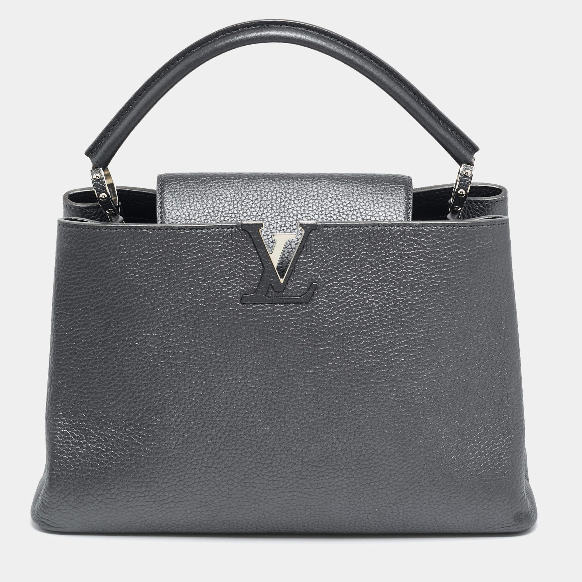 مملوكة مسبقًا Louis Vuitton Capucines MM Grey Leather Bag