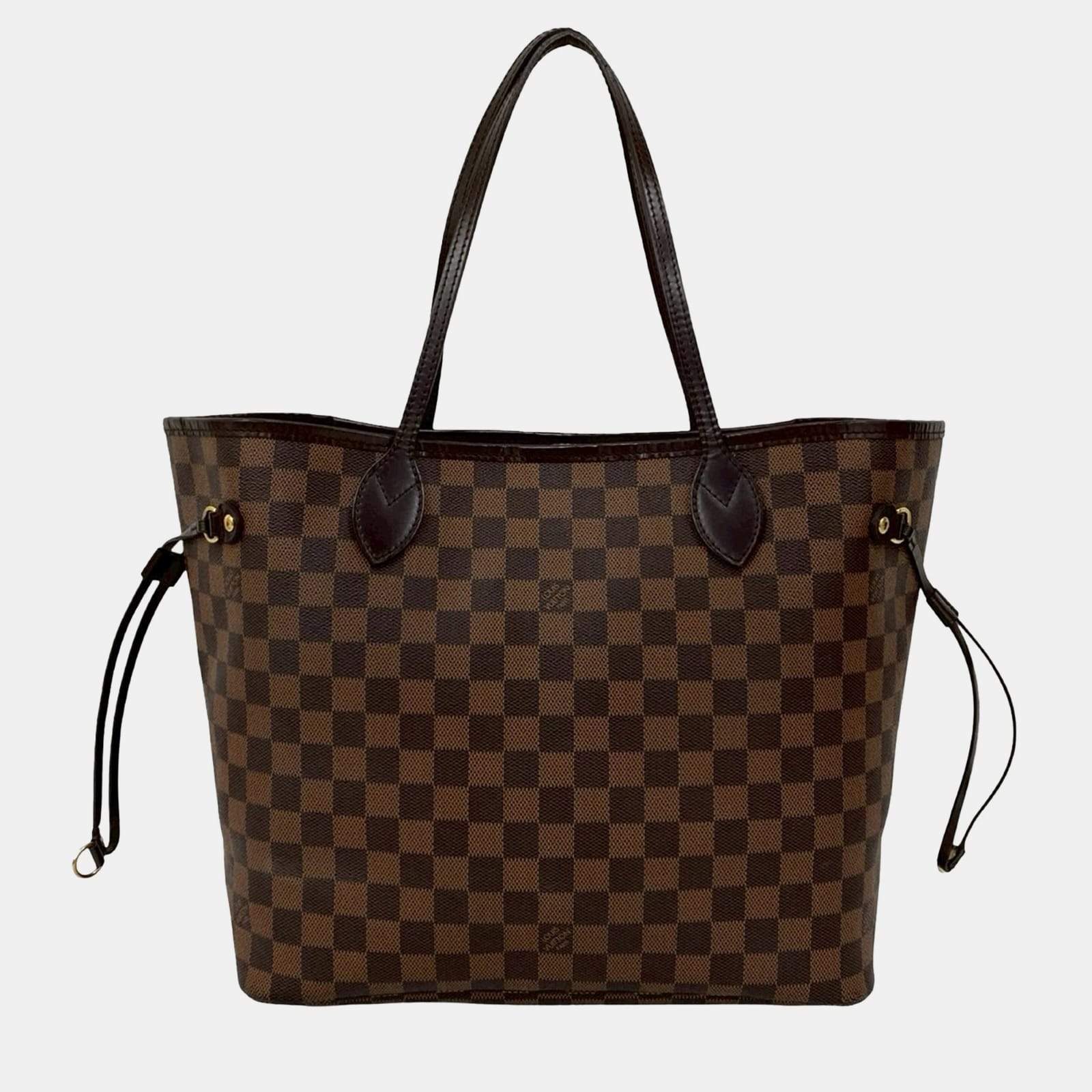 Pre Owned Louis Vuitton Brown Damier Ebene Neverfull MM