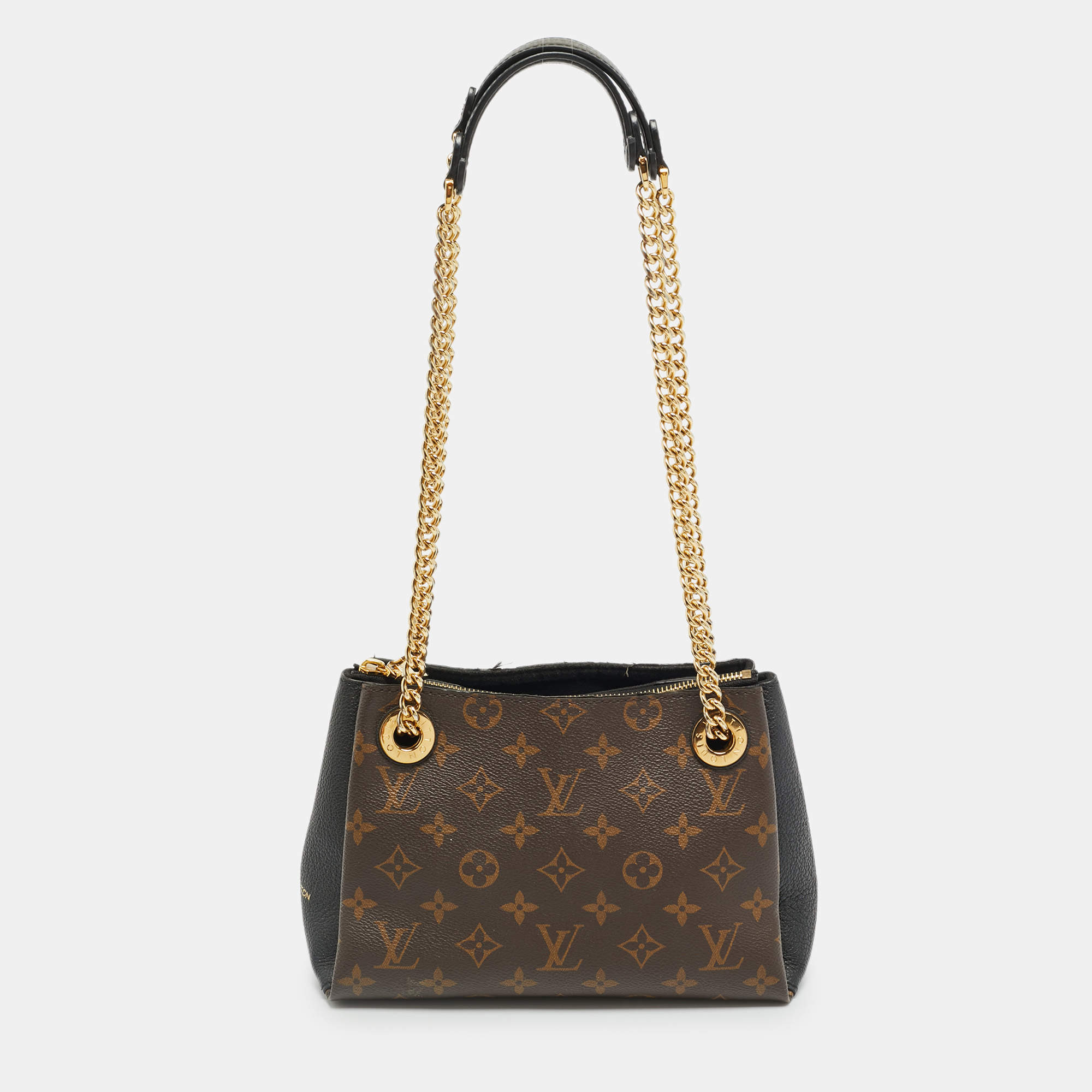 Pre Owned Louis Vuitton Surene BB Black Monogram Canvas and Leather Bag