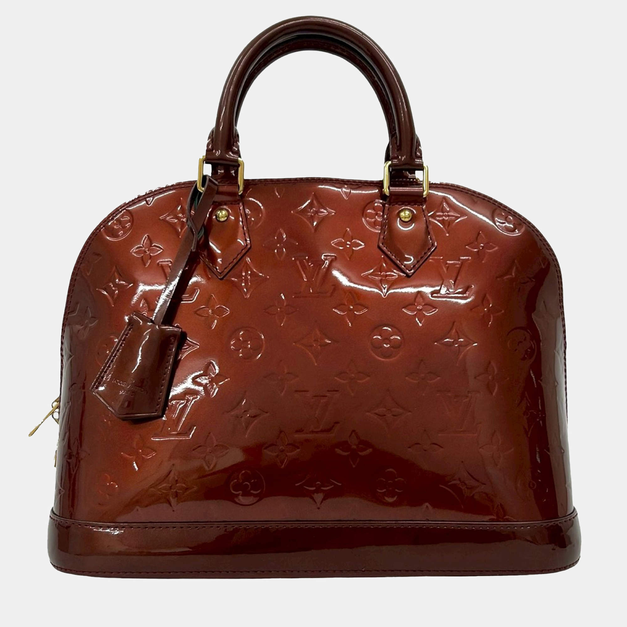 Pre Owned Louis Vuitton Red Monogram Vernis Alma PM