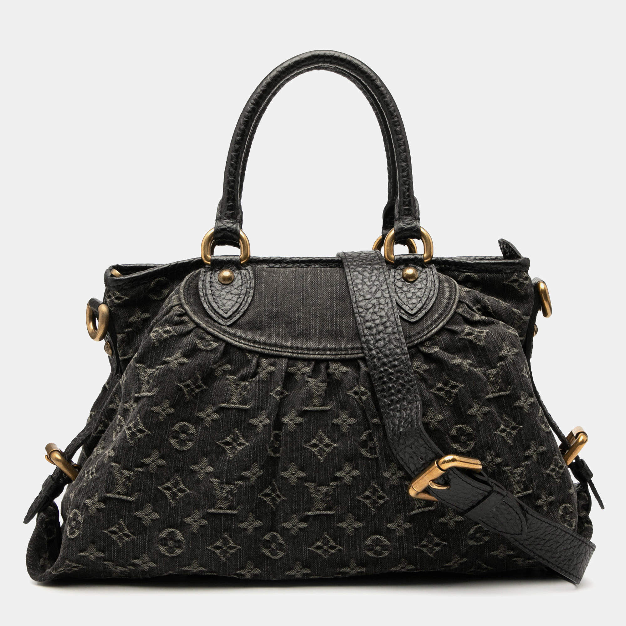 مملوكة مسبقًا Louis Vuitton Black Monogram Denim Neo Cabby MM