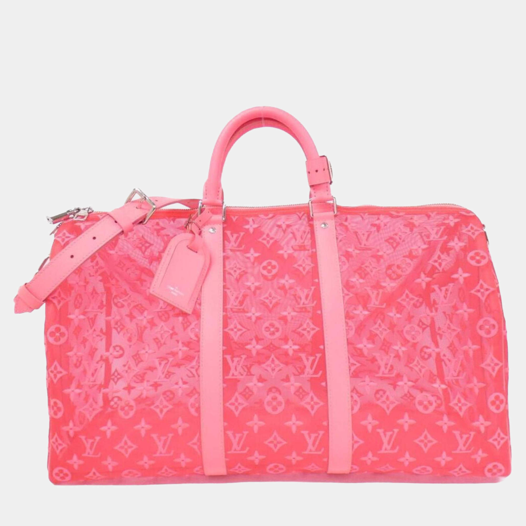 مملوكة مسبقًا حقيبة يد لويس فيتون باندولير 50 سم شفاف بتصميم مونوغرام وردي بوسطن
