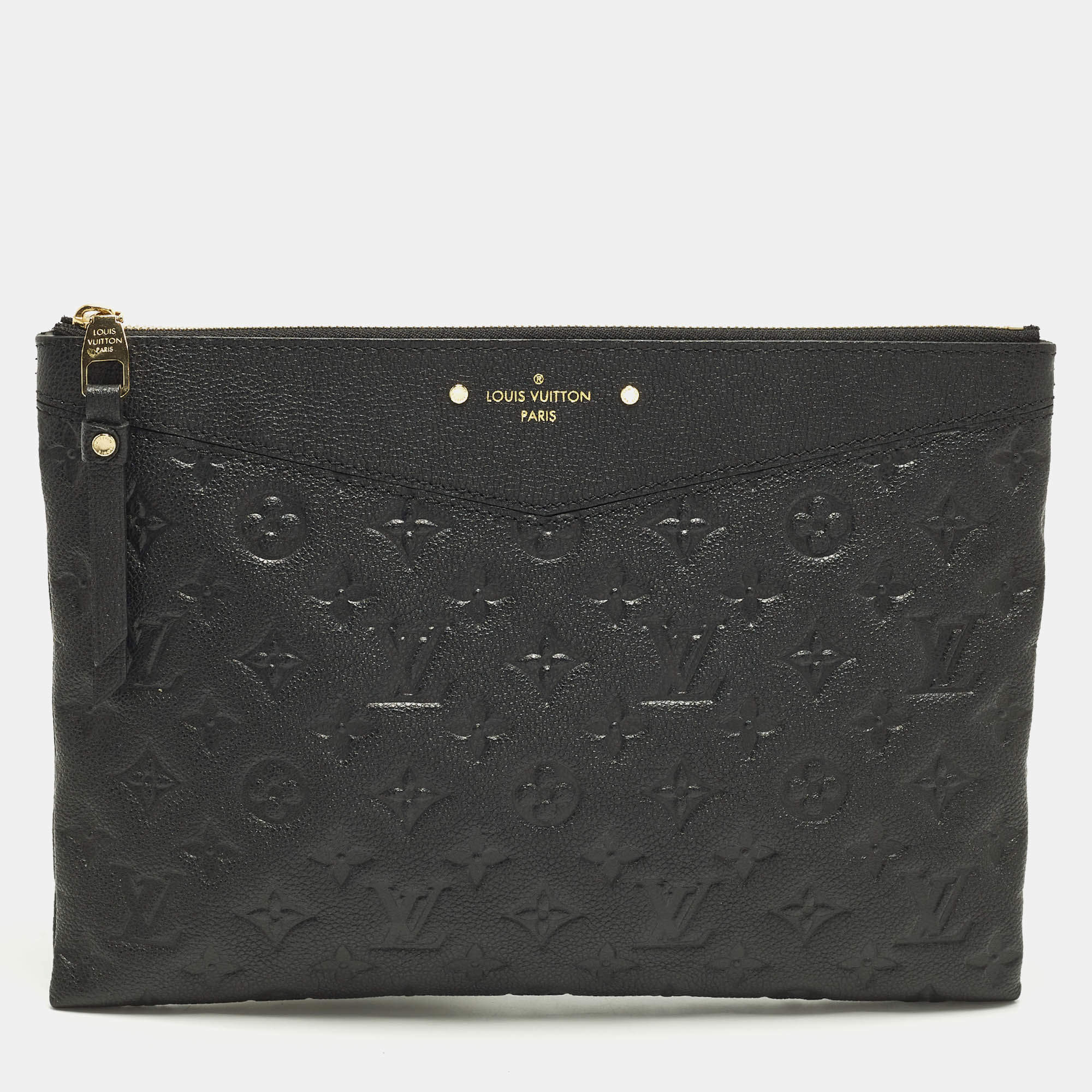 مملوكة مسبقًا Louis Vuitton Daily Black Monogram Empreinte Leather Pouch