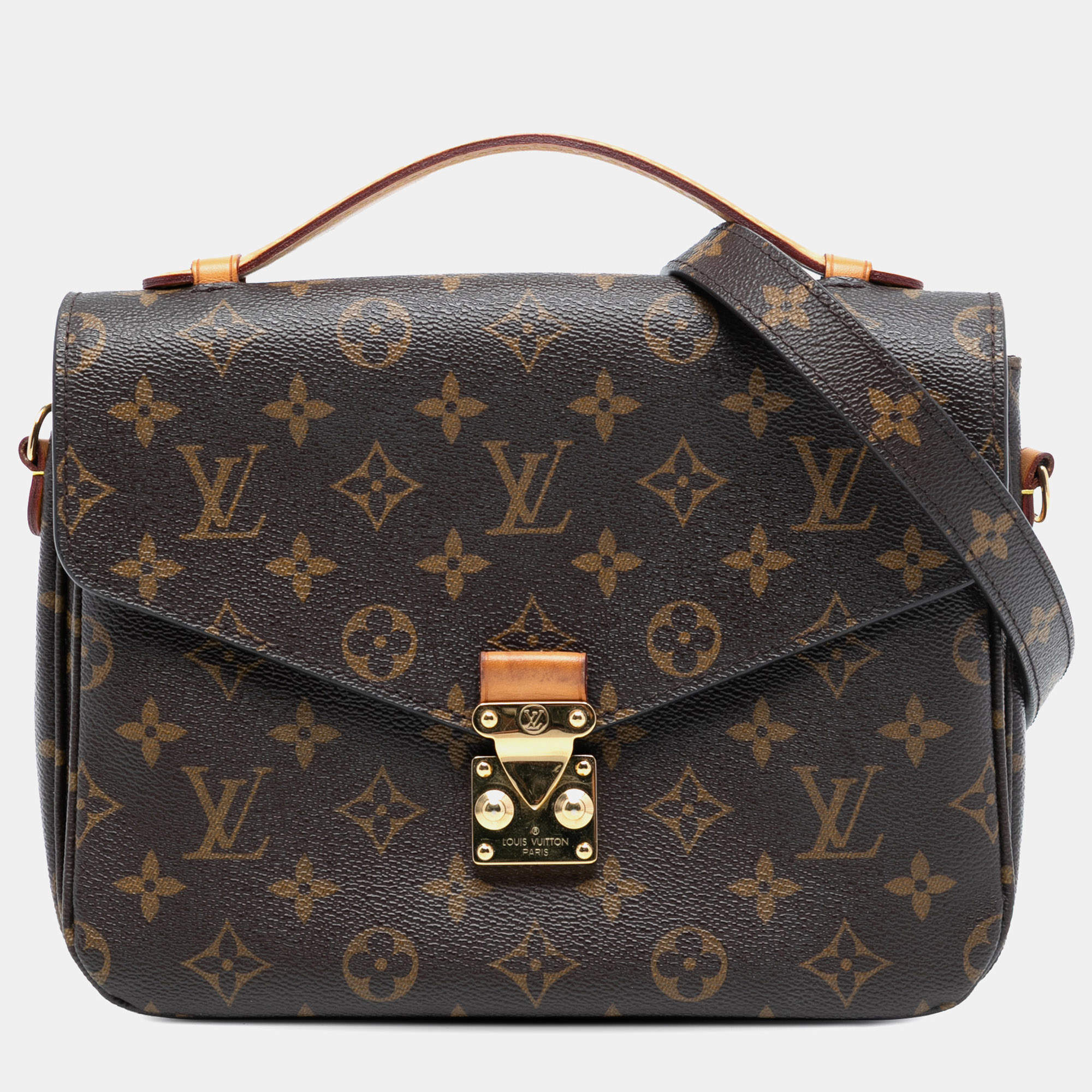 Pre Owned Louis Vuitton Brown Monogram Pochette Metis