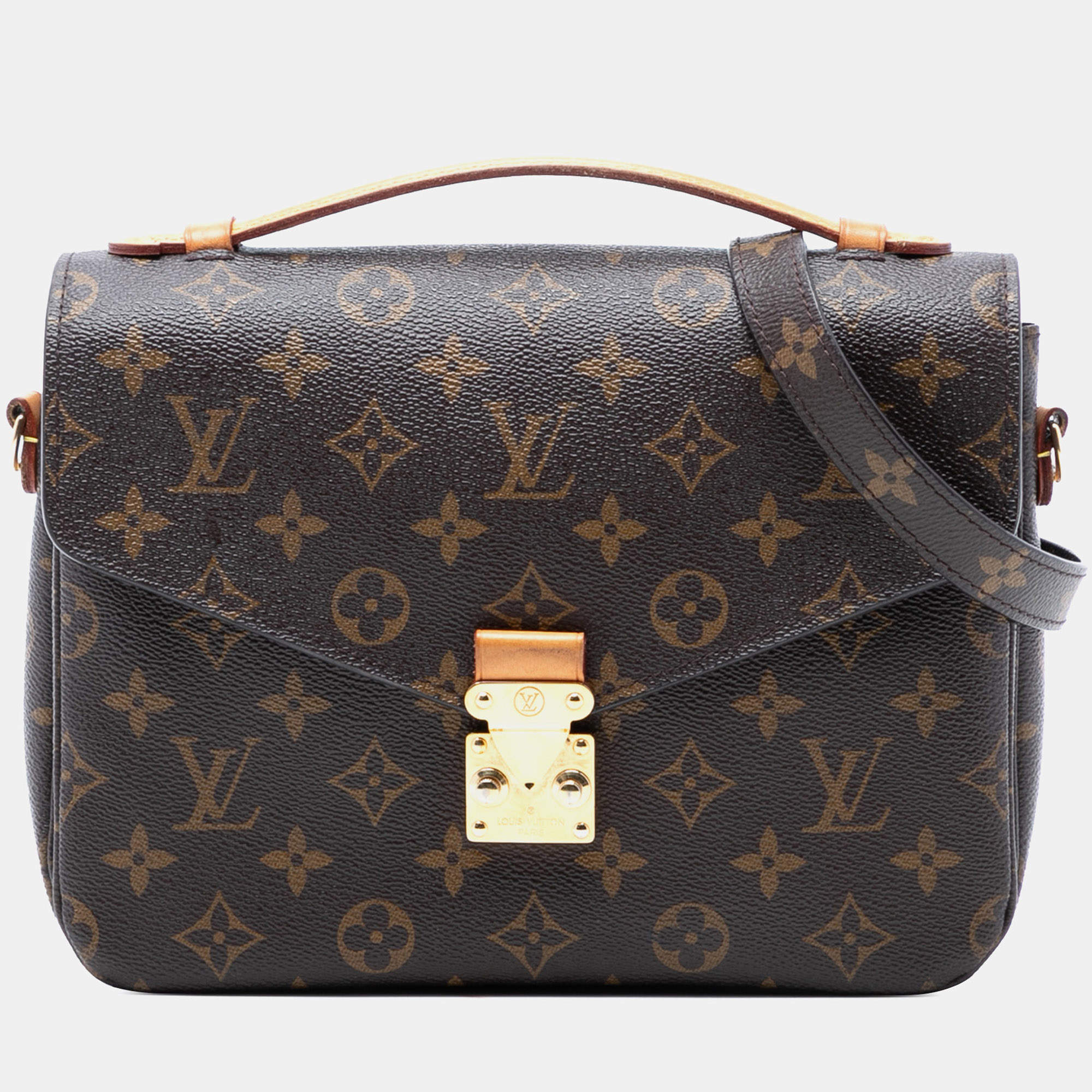 Pre Owned Louis Vuitton Brown Monogram Pochette Metis