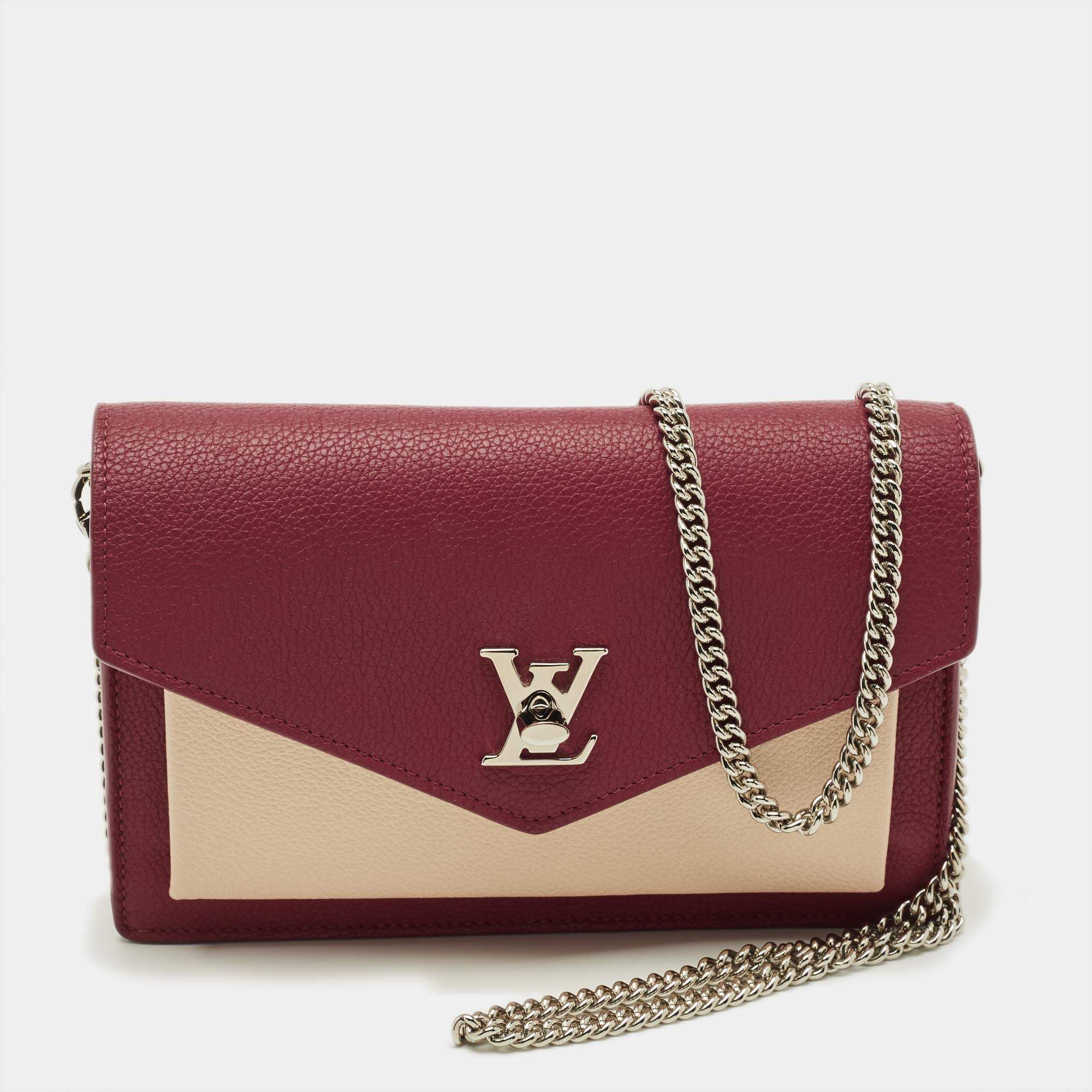 Pre Owned Louis Vuitton Mylockme Bicolor Leather Chain Pochette