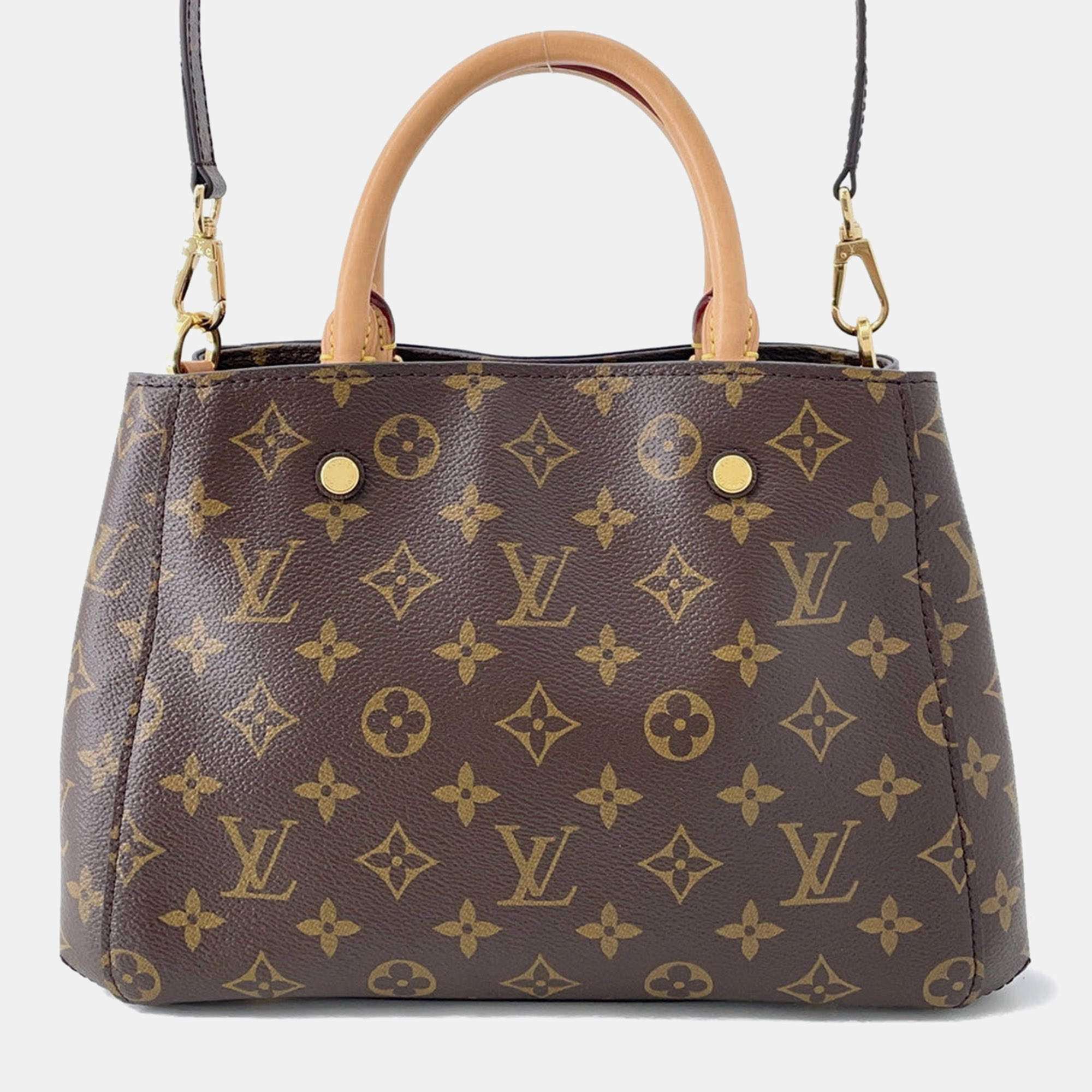 Pre Owned Louis Vuitton Montaigne Bordeaux Monogram Size Bb
