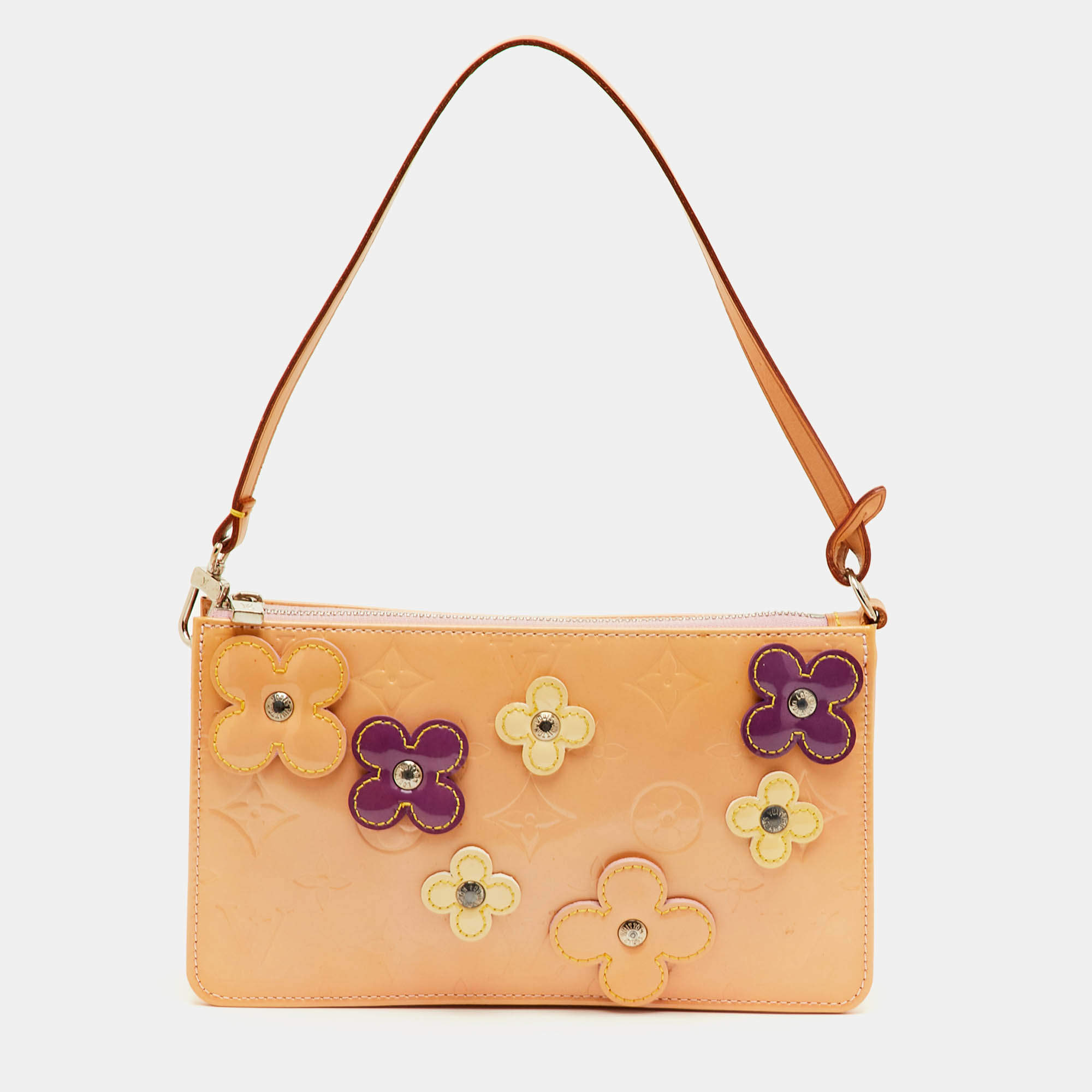 Pre Owned Louis Vuitton Lexington Baby Pink Patent Leather Pochette