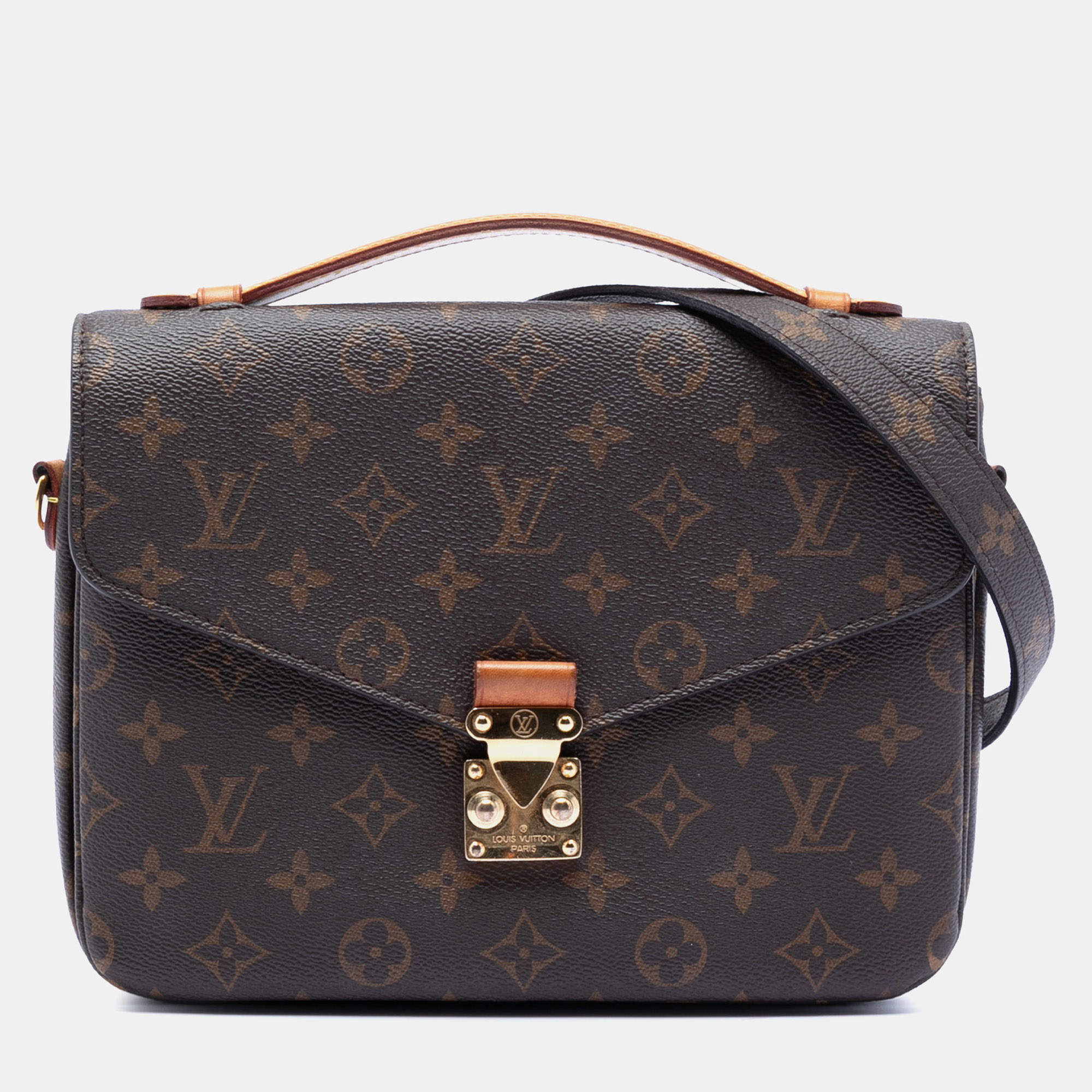 Pre Owned Louis Vuitton Brown Monogram Pochette Metis