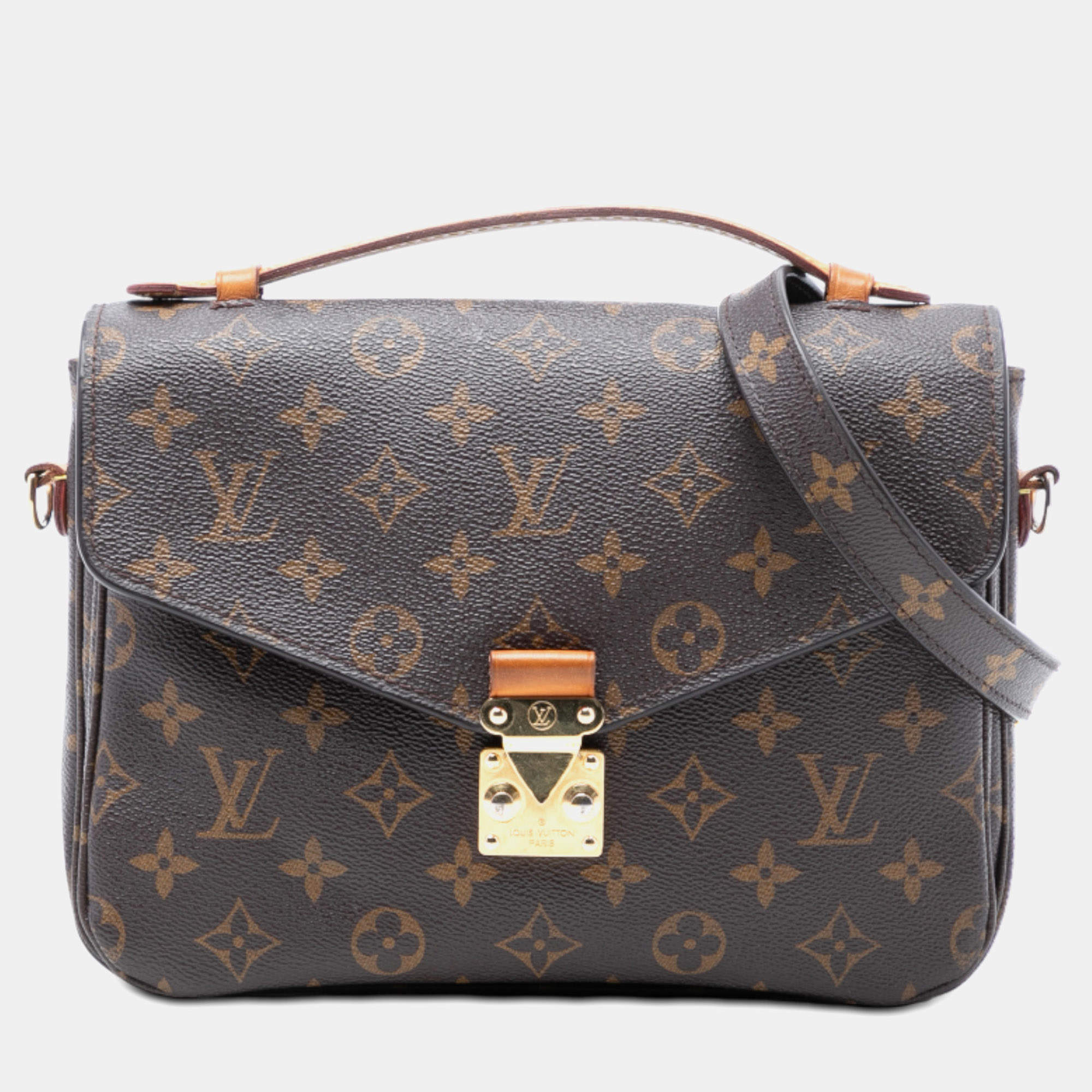 Pre Owned Louis Vuitton Brown Monogram Pochette Metis