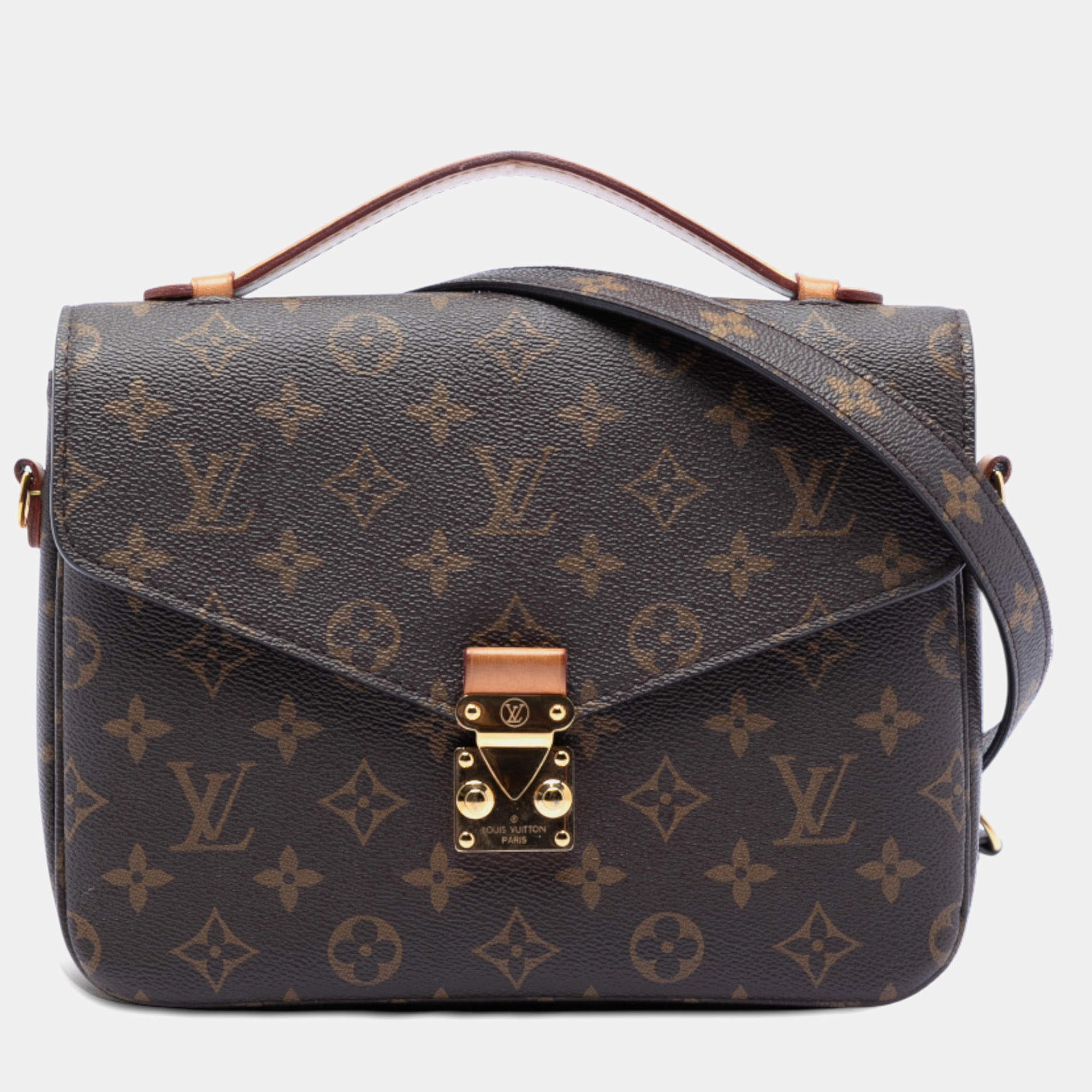 Pre Owned Louis Vuitton Brown Monogram Pochette Metis