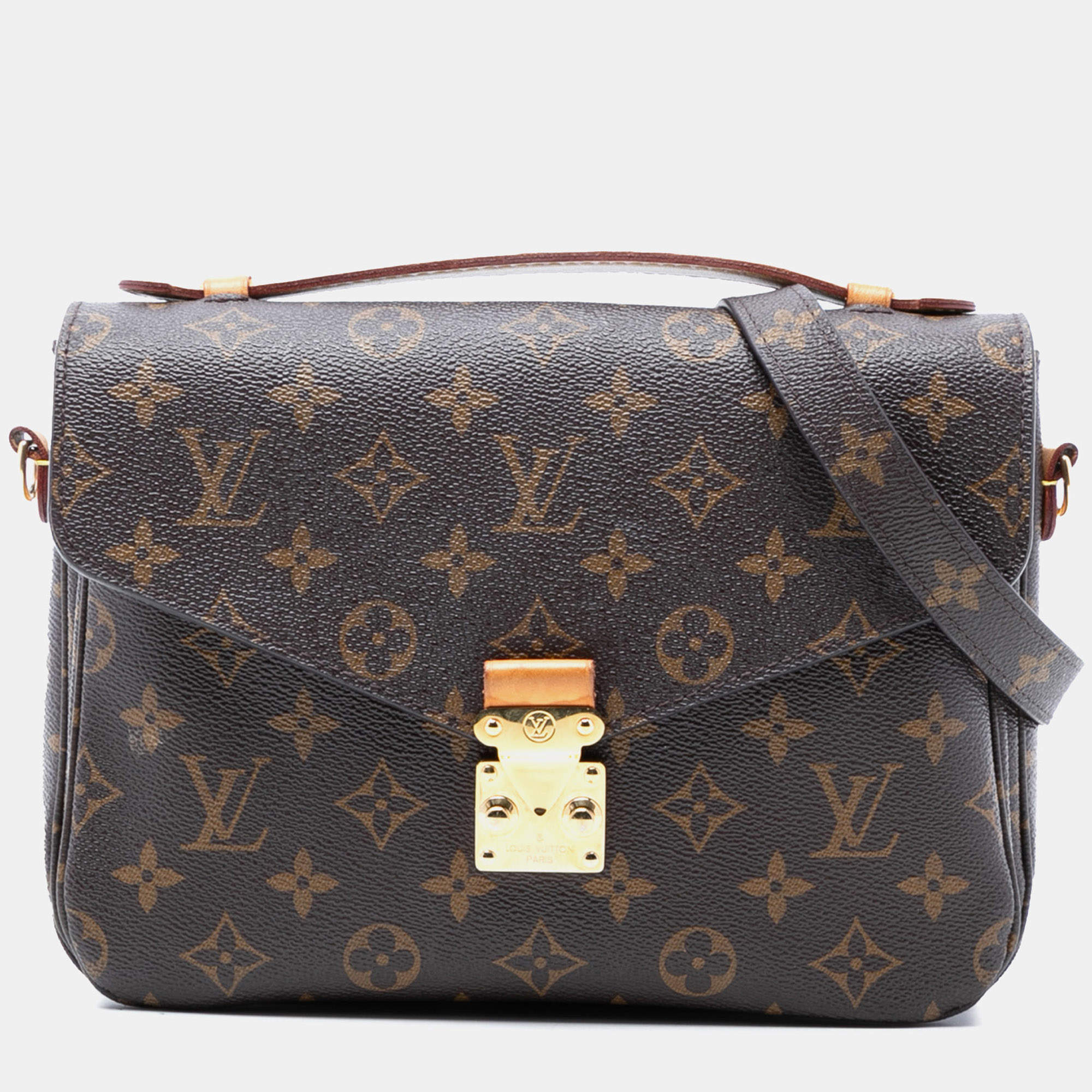 Pre Owned Louis Vuitton Brown Monogram Pochette Metis