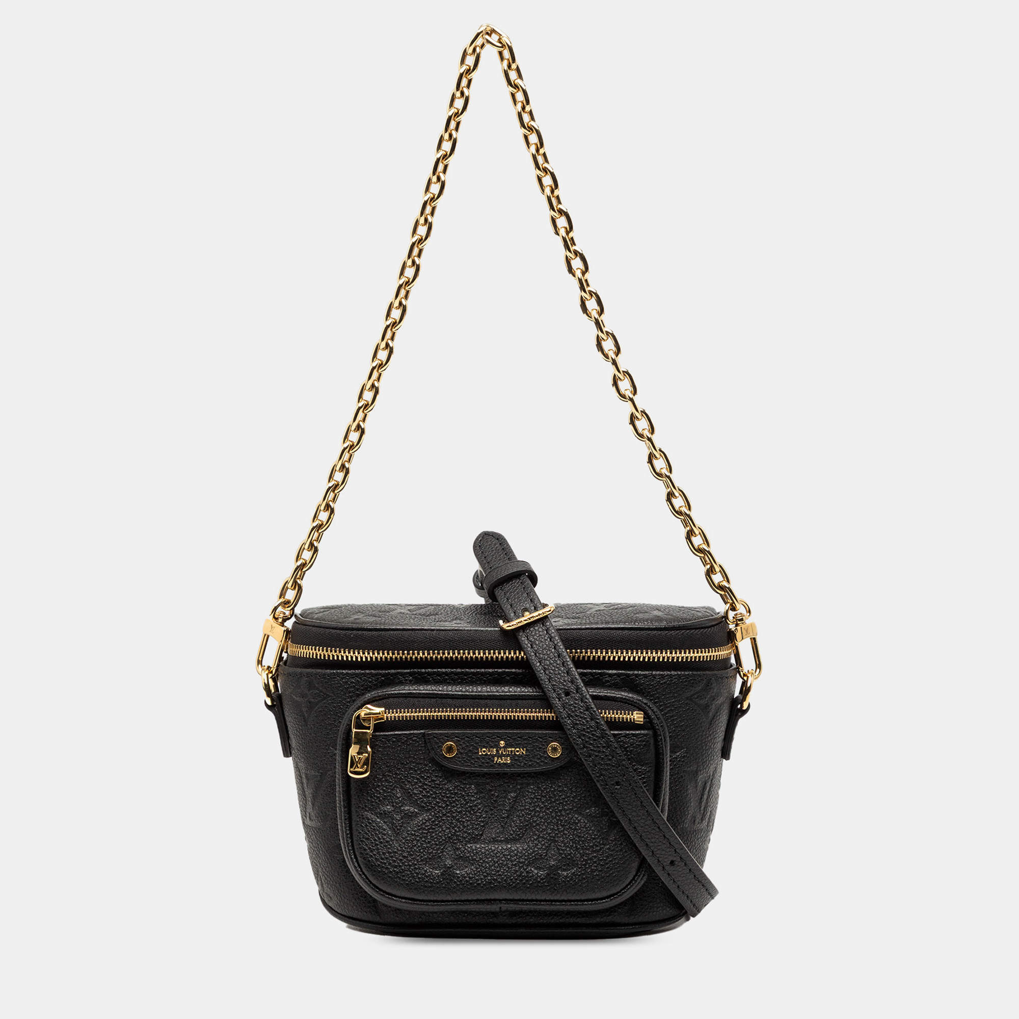 Pre Owned Louis Vuitton Black Monogram Empreinte Mini Bumbag