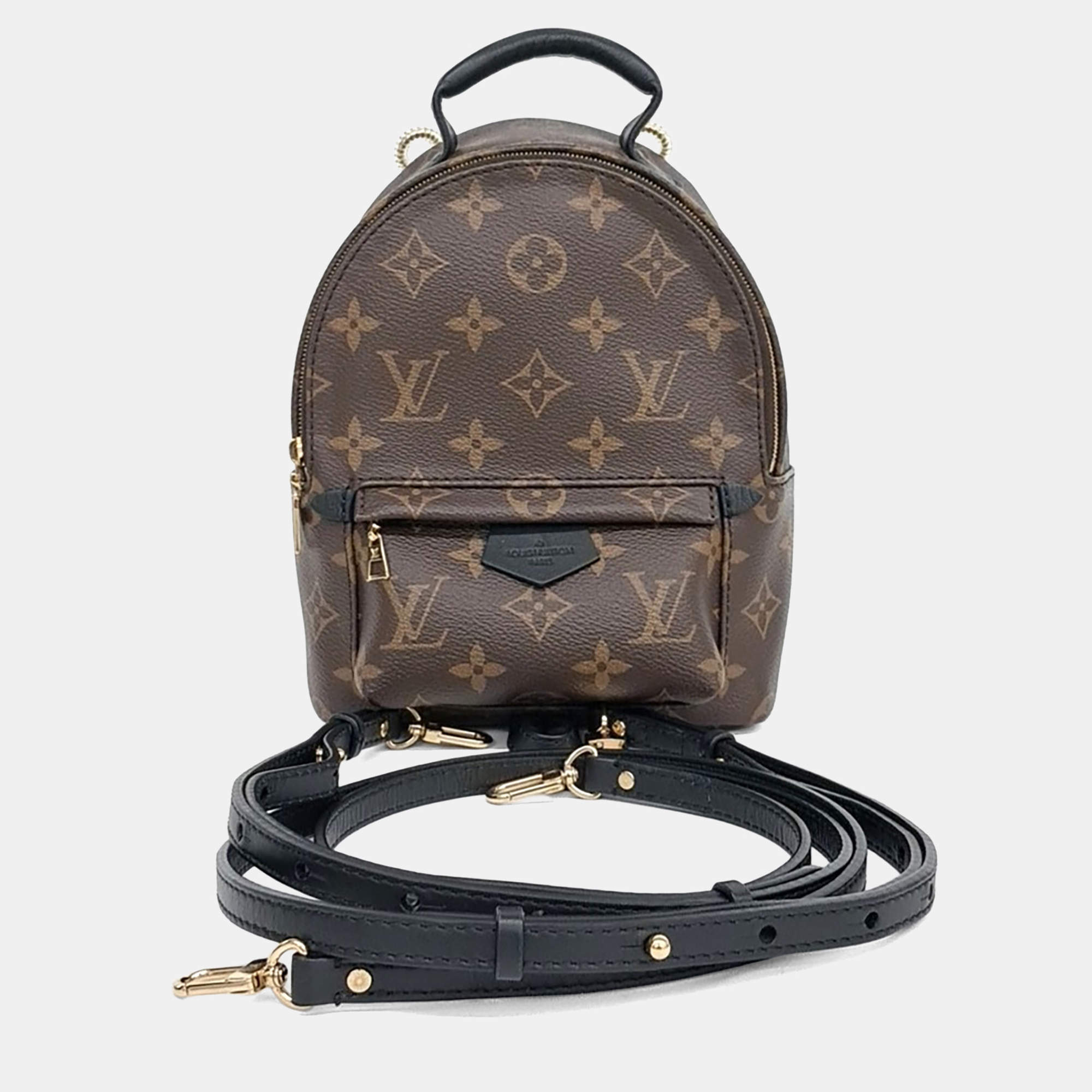 Pre Owned Louis Vuitton Brown PVC Monogram Palm Springs Backpack Mini