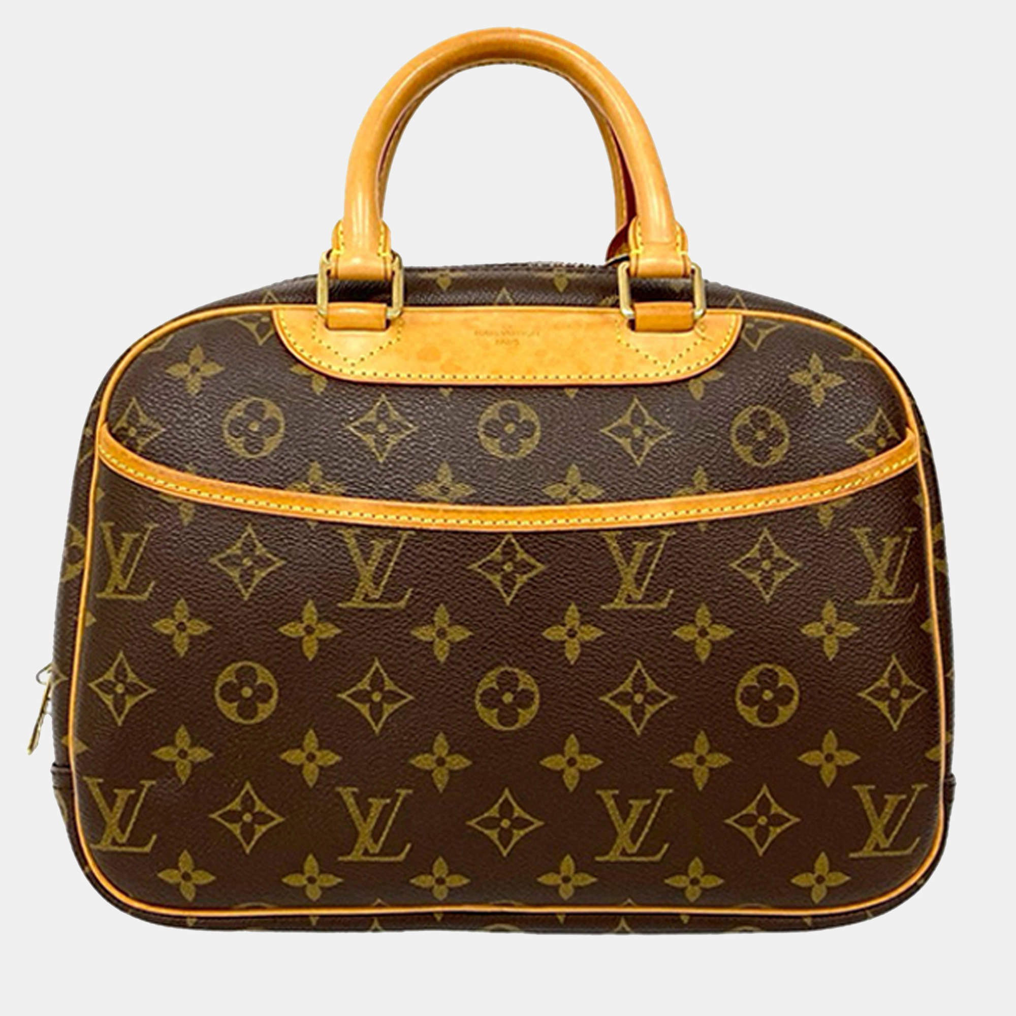 Pre Owned Louis Vuitton Coated Canvas Brown Monogram Trouville