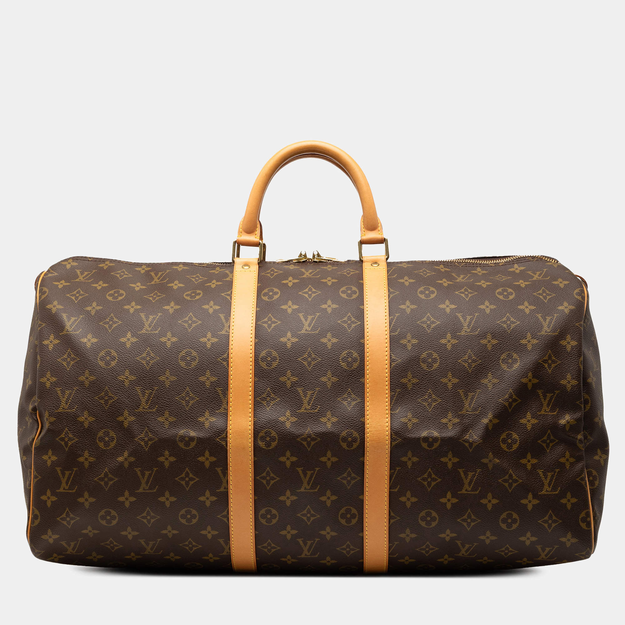 Pre Owned Louis Vuitton Brown Monogram Keepall 55