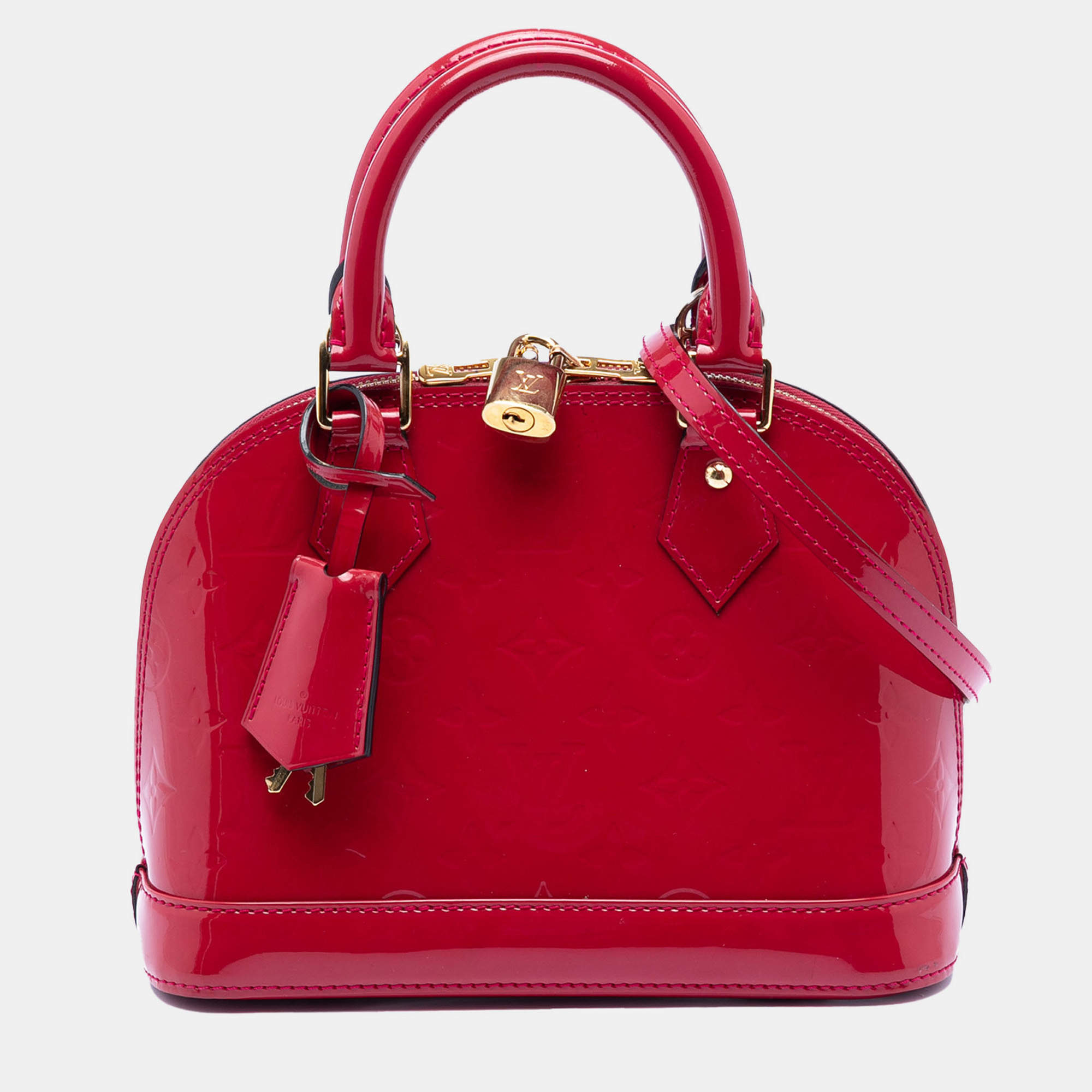 Pre Owned Louis Vuitton Pink Monogram Vernis Alma BB