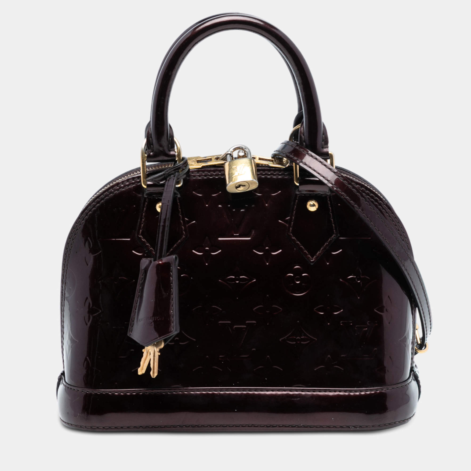 Pre Owned Louis Vuitton Purple Monogram Vernis Alma BB