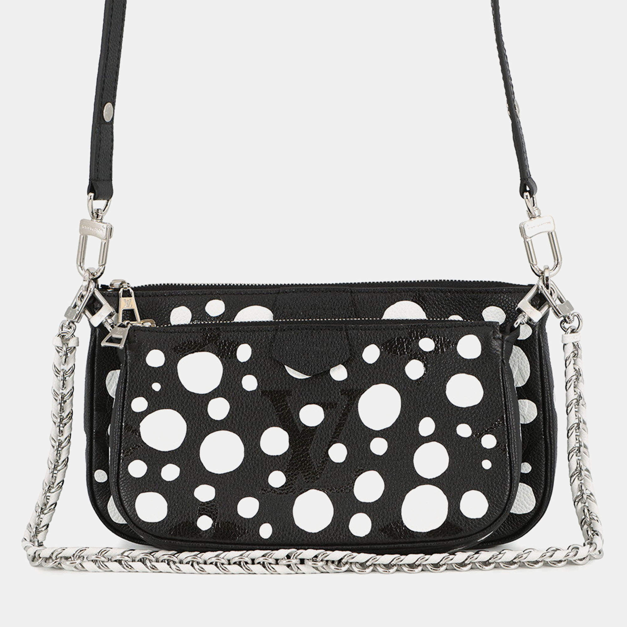 Pre Owned حقيبة اكسيورات لوي فيتون اكس واي كيبوكي متعددة نوير نقش جلد منقط بلا نهاية