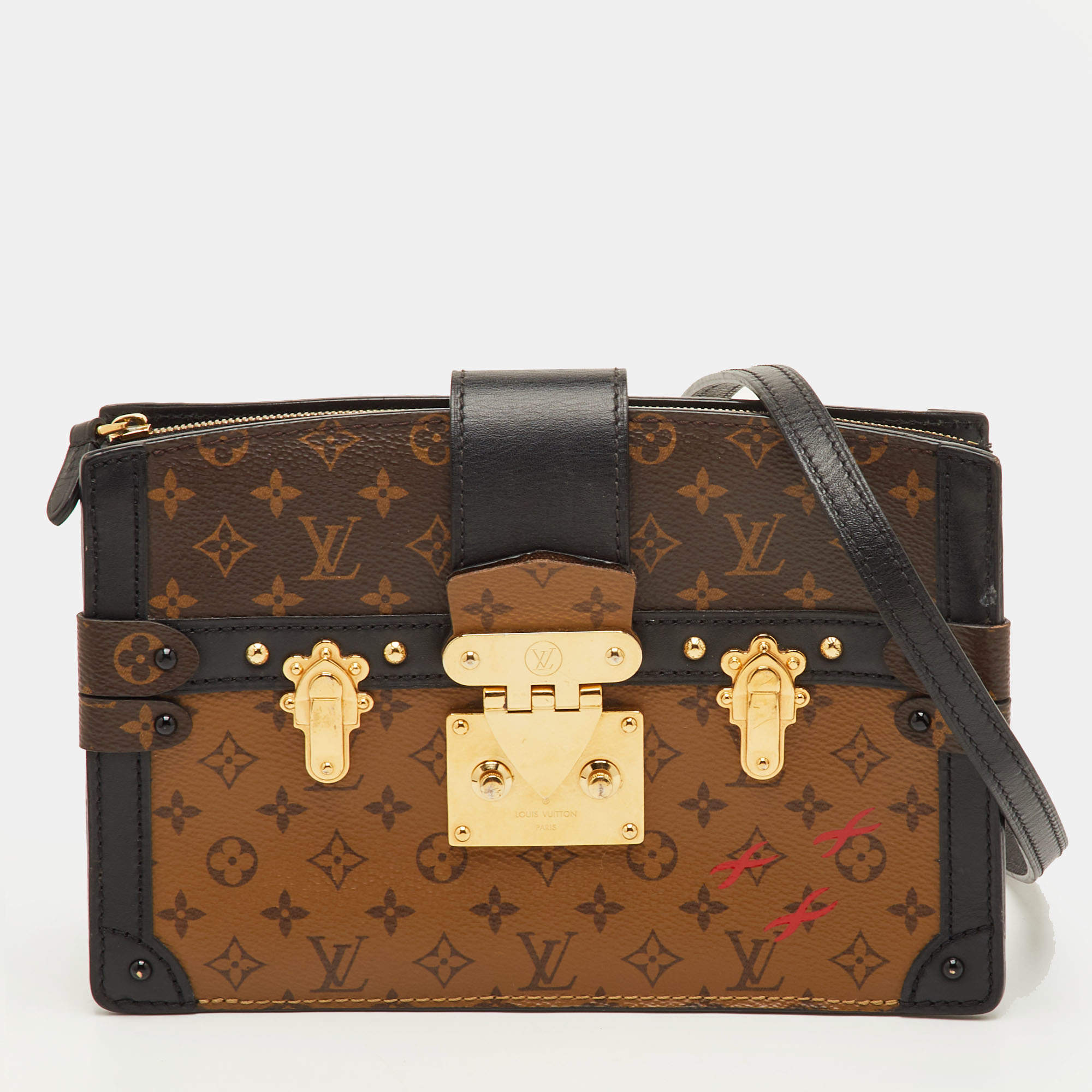 Pre Owned Louis Vuitton Trunk Reverse Monogram Canvas Clutch Bag
