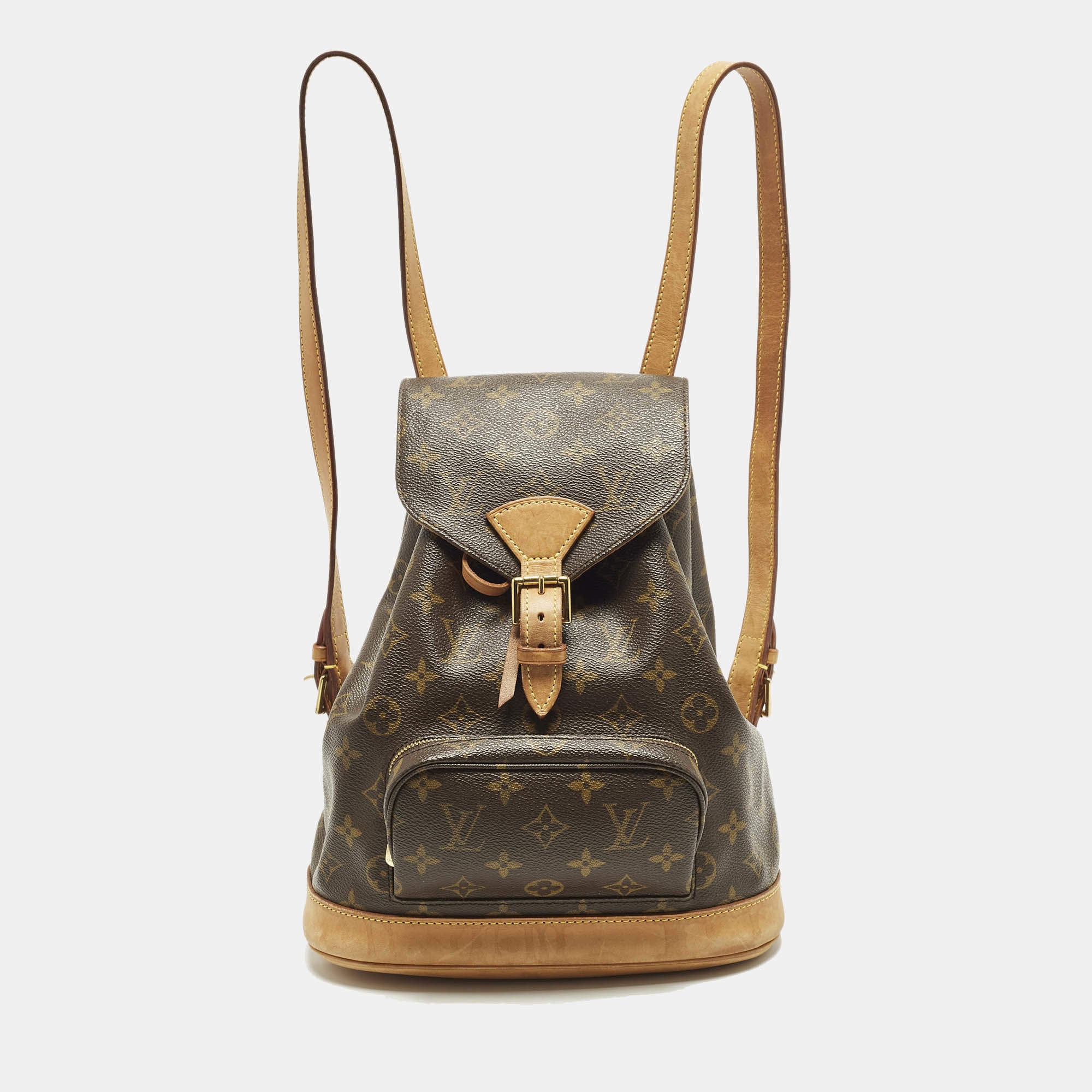Pre Owned Louis Vuitton Montsouris MM Monogram Canvas and Leather Backpack