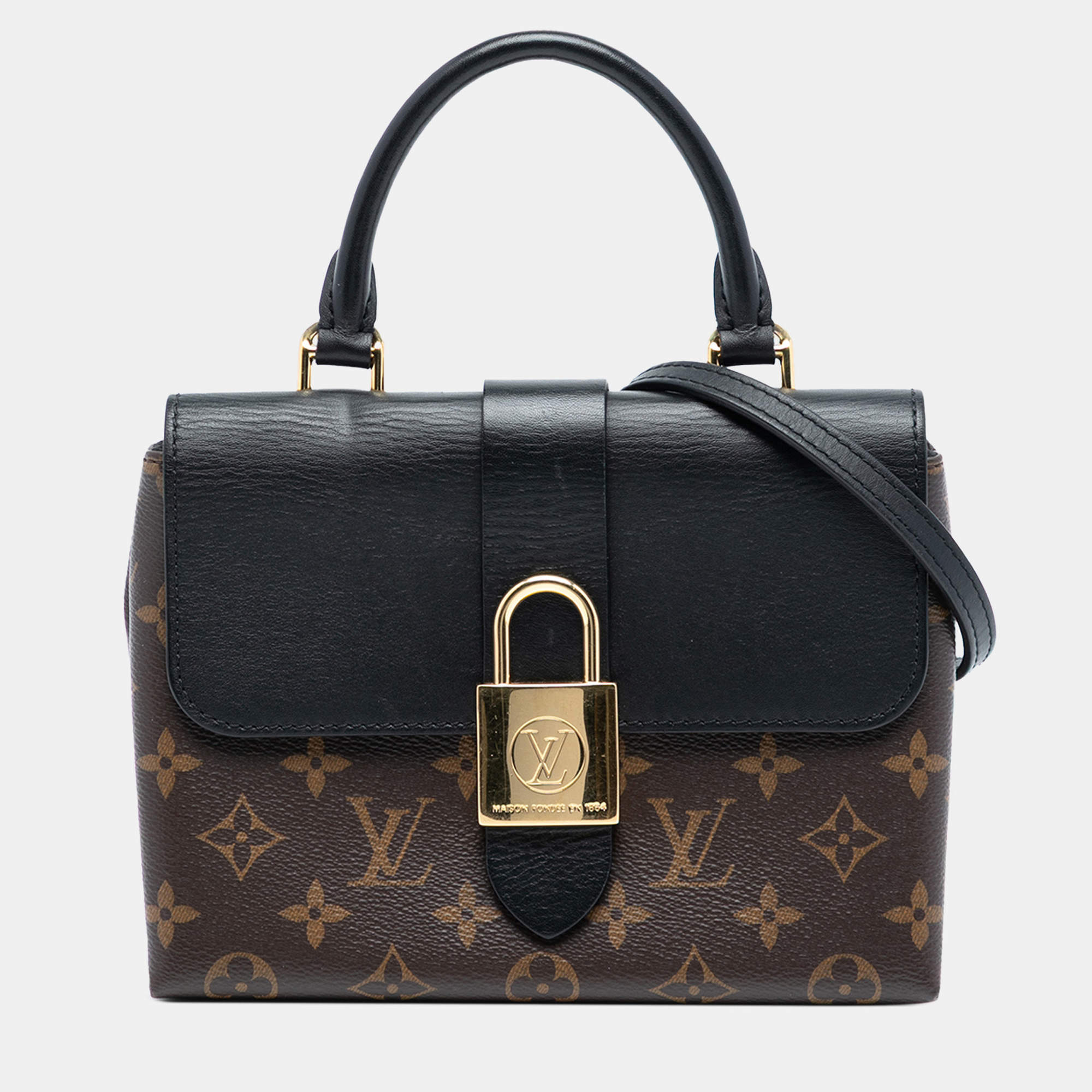 مملوكة مسبقًا Louis Vuitton Black Brown Monogram Locky BB