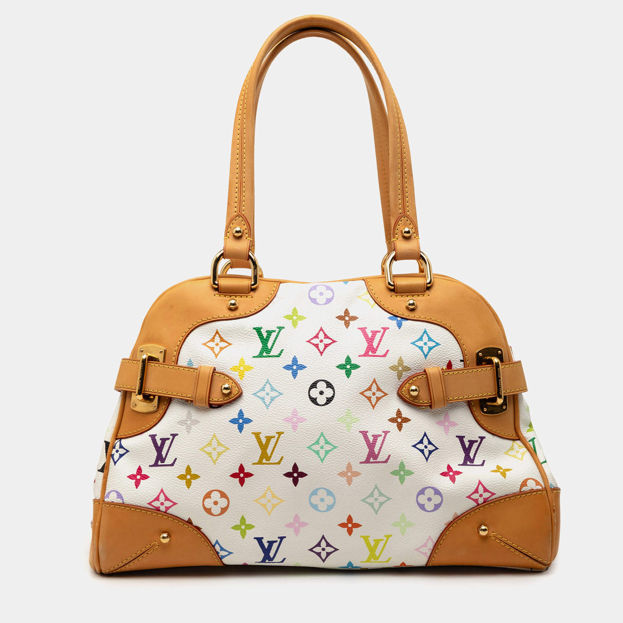 Pre Owned Louis Vuitton White Monogram Multicolore Claudia