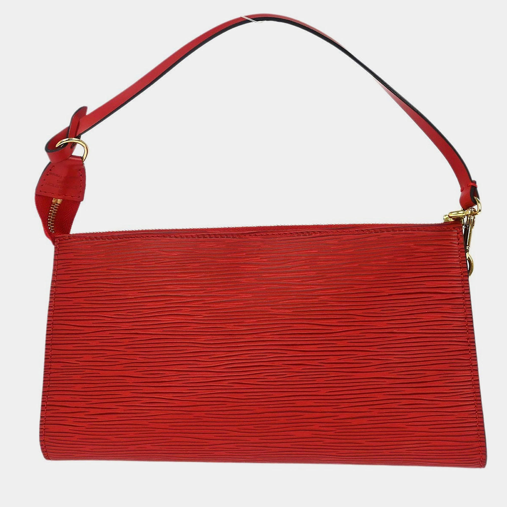 مملوكة مسبقًا Louis Vuitton Pochette Accessoires 24 Red Epi Leather Clutch Bag