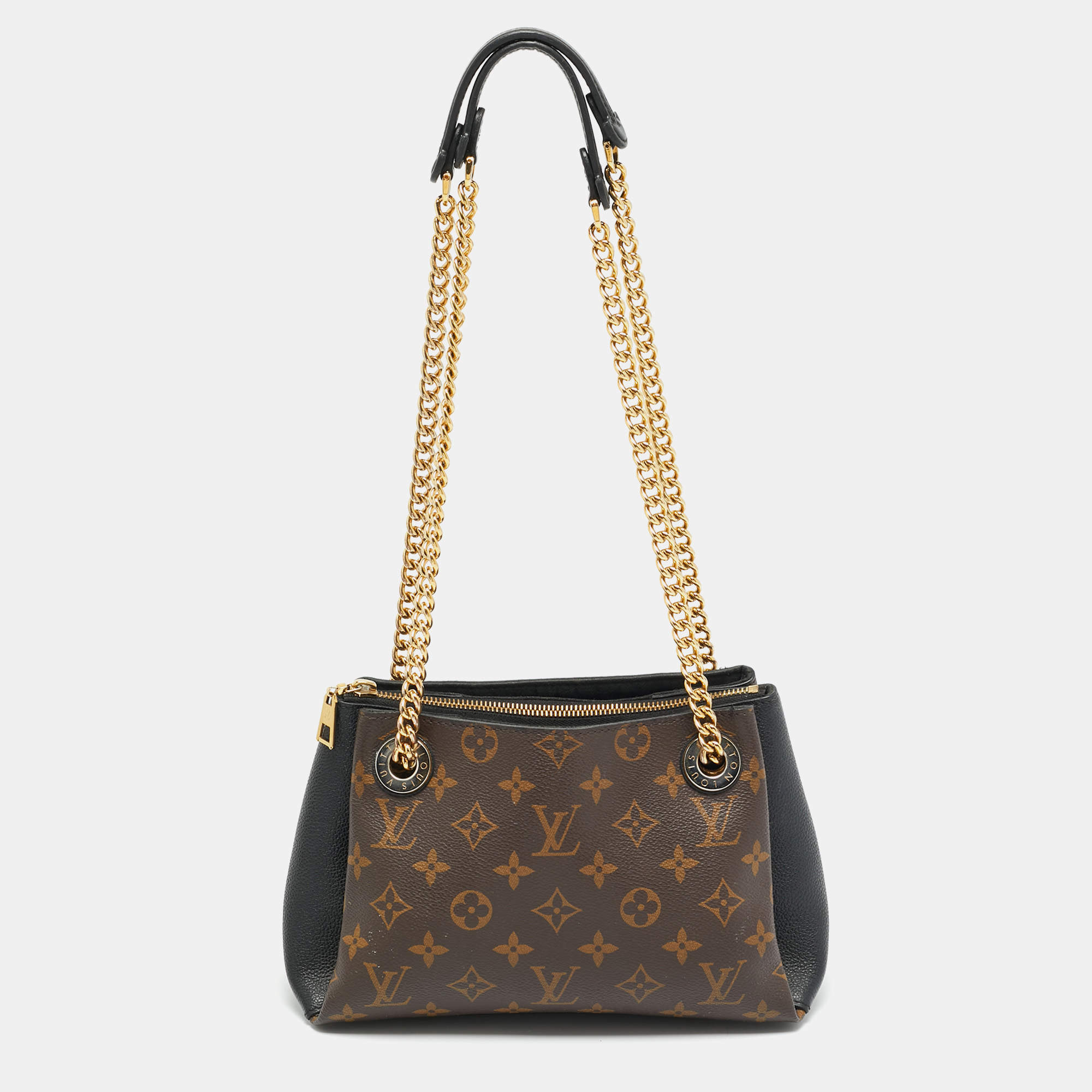 Pre Owned Louis Vuitton Surene BB Black Monogram Canvas and Leather Bag