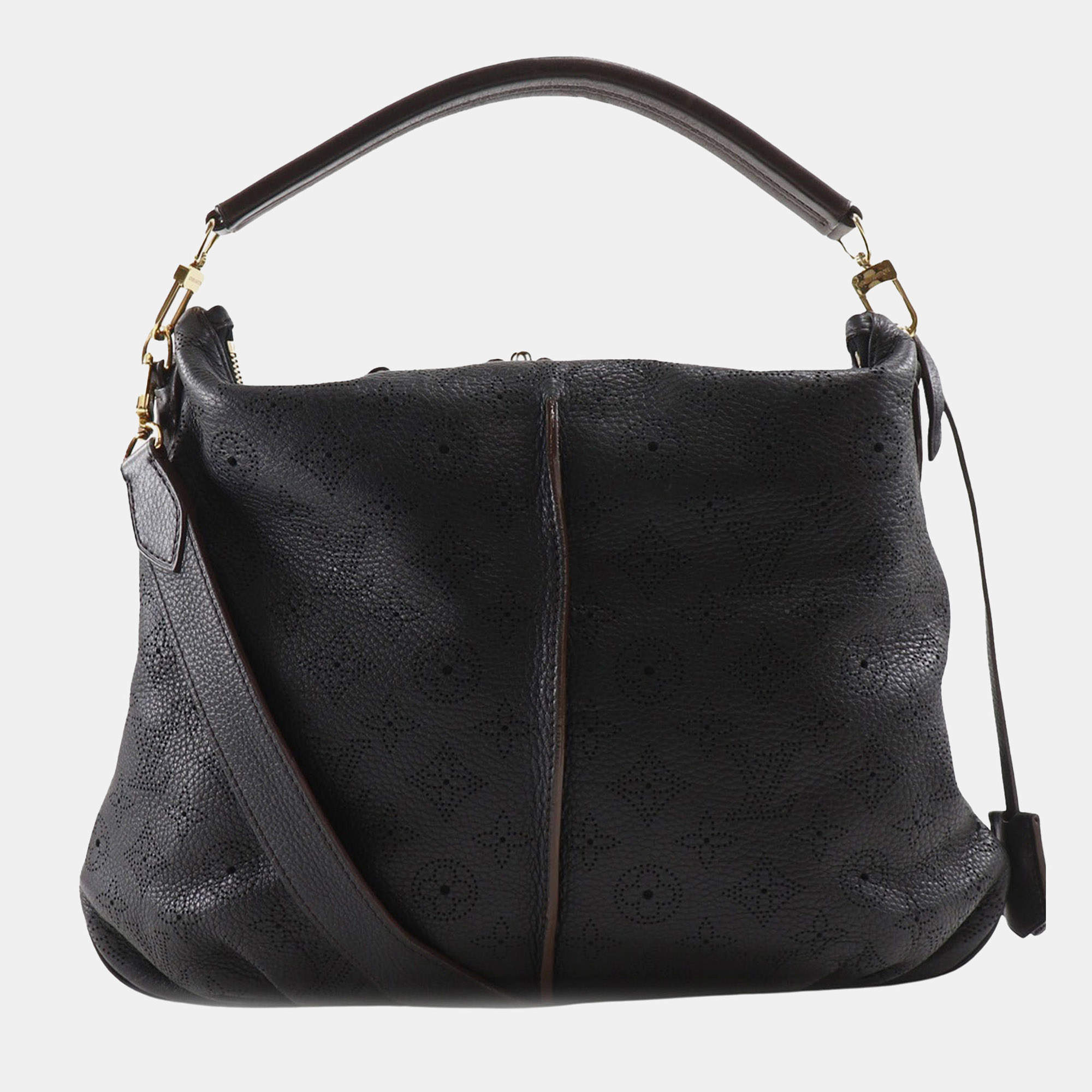 Pre Owned Louis Vuitton Black Monogram Mahina Selene MM