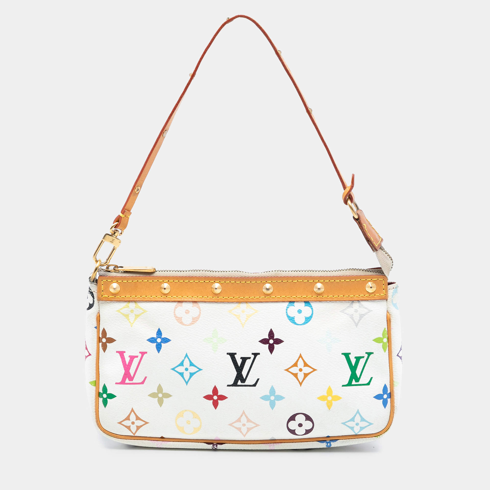 Pre Owned Louis Vuitton White Monogram Multicolore Pochette Accessoires