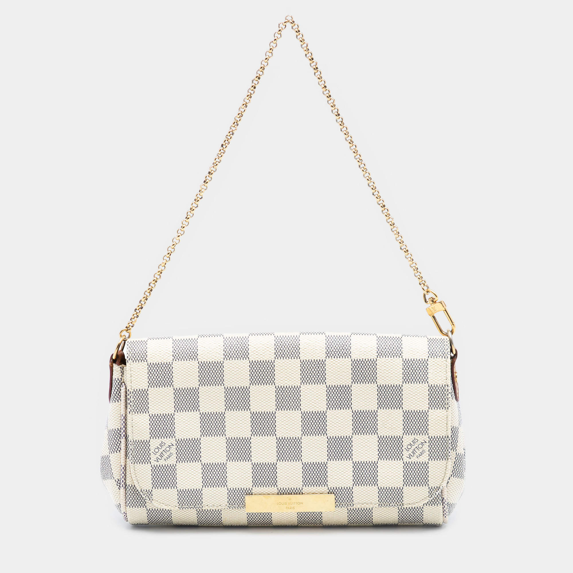 Pre Owned Louis Vuitton White Damier Azur Favorite PM