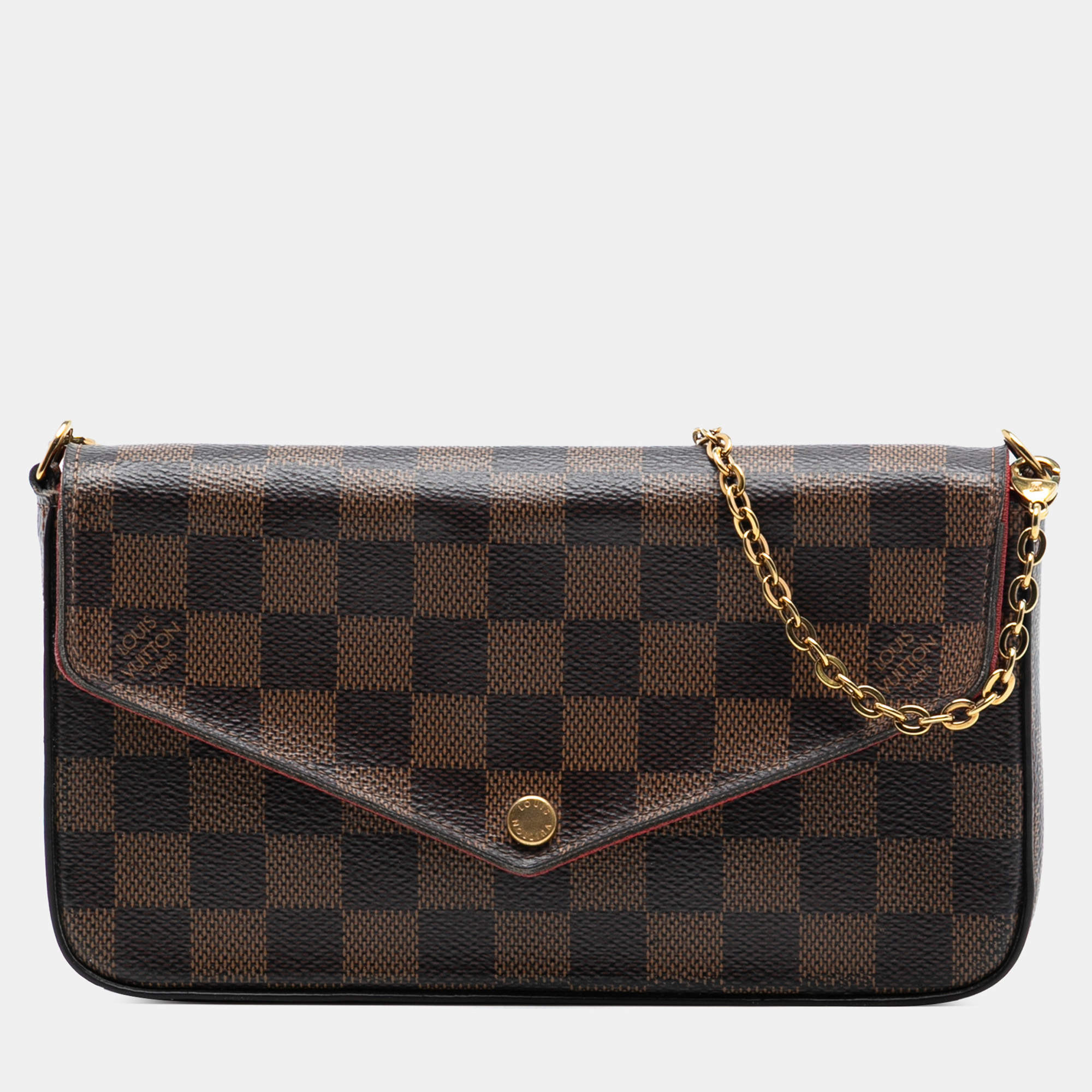 Pre Owned Louis Vuitton Brown Damier Ebene Pochette Felicie