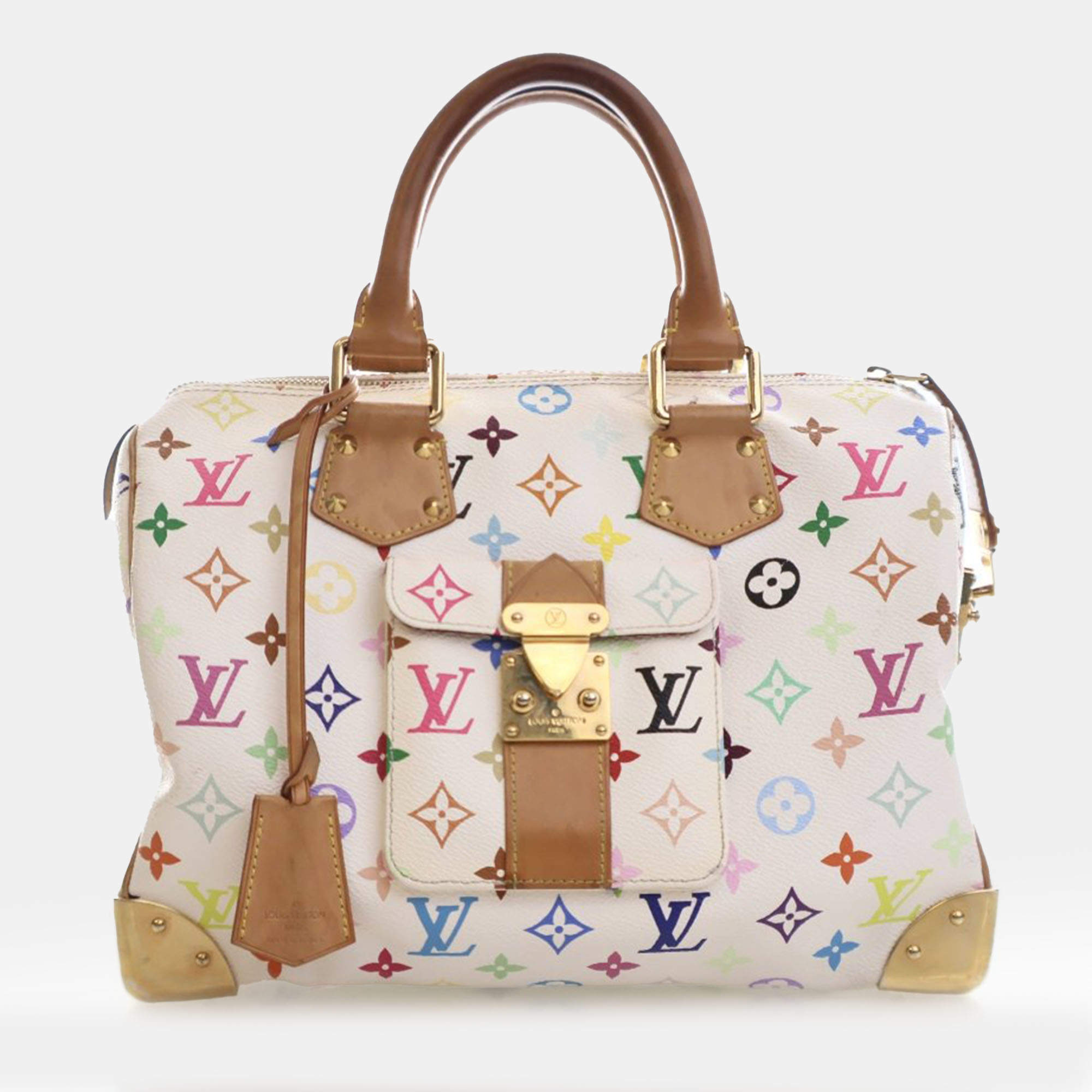 Pre Owned Louis Vuitton Speedy 30 Multicolor Monogram Canvas Top Handle Bag