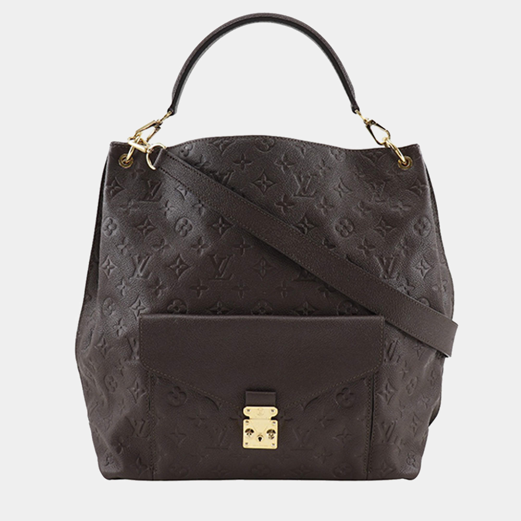 Pre Owned Louis Vuitton Brown Monogram Empreinte Metis Hobo