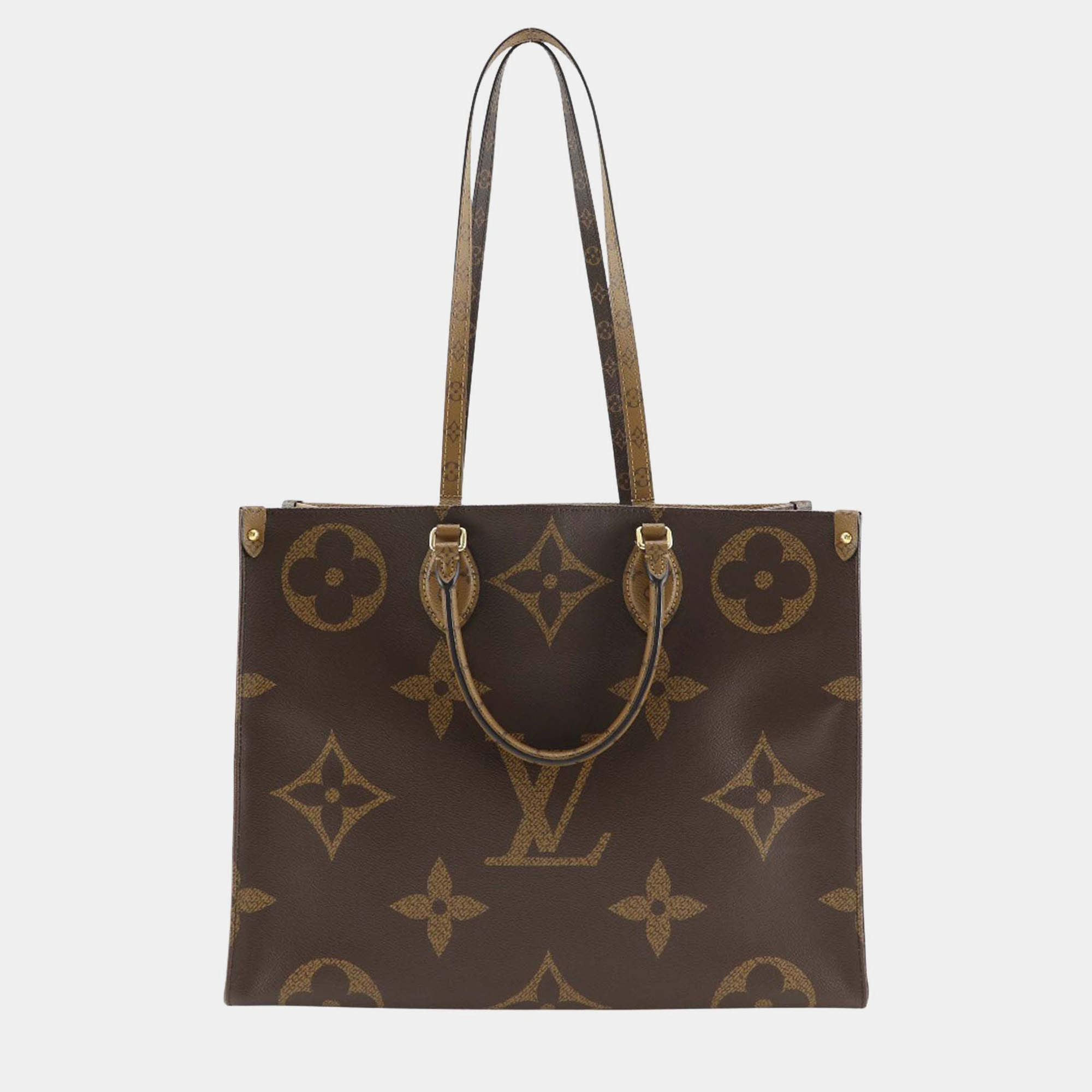 Pre Owned Louis Vuitton Brown Monogram Reverse Giant OnTheGo GM
