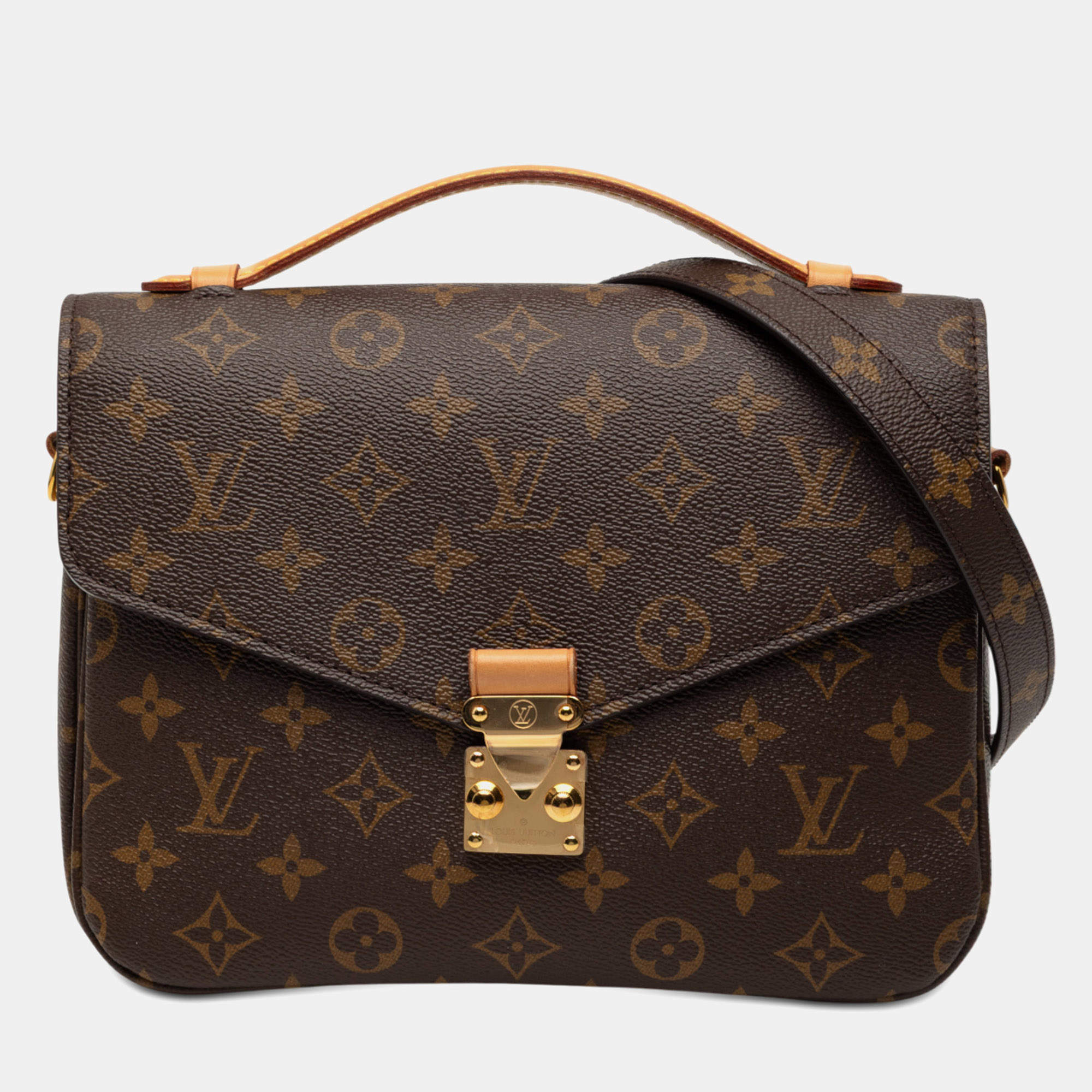 Pre Owned Louis Vuitton Brown Monogram Pochette Metis
