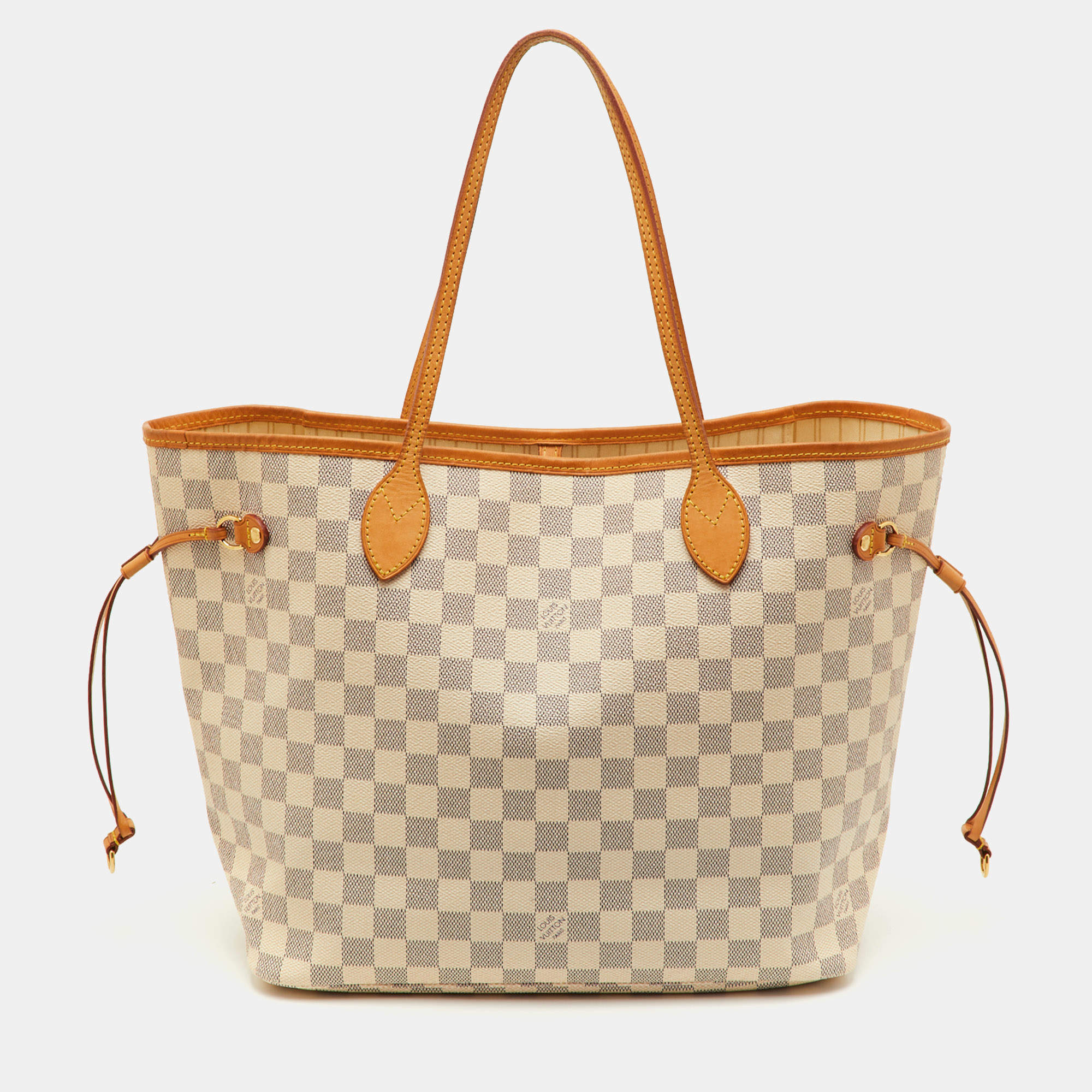 Pre Owned Louis Vuitton Neverfull MM Damier Azur Canvas Bag