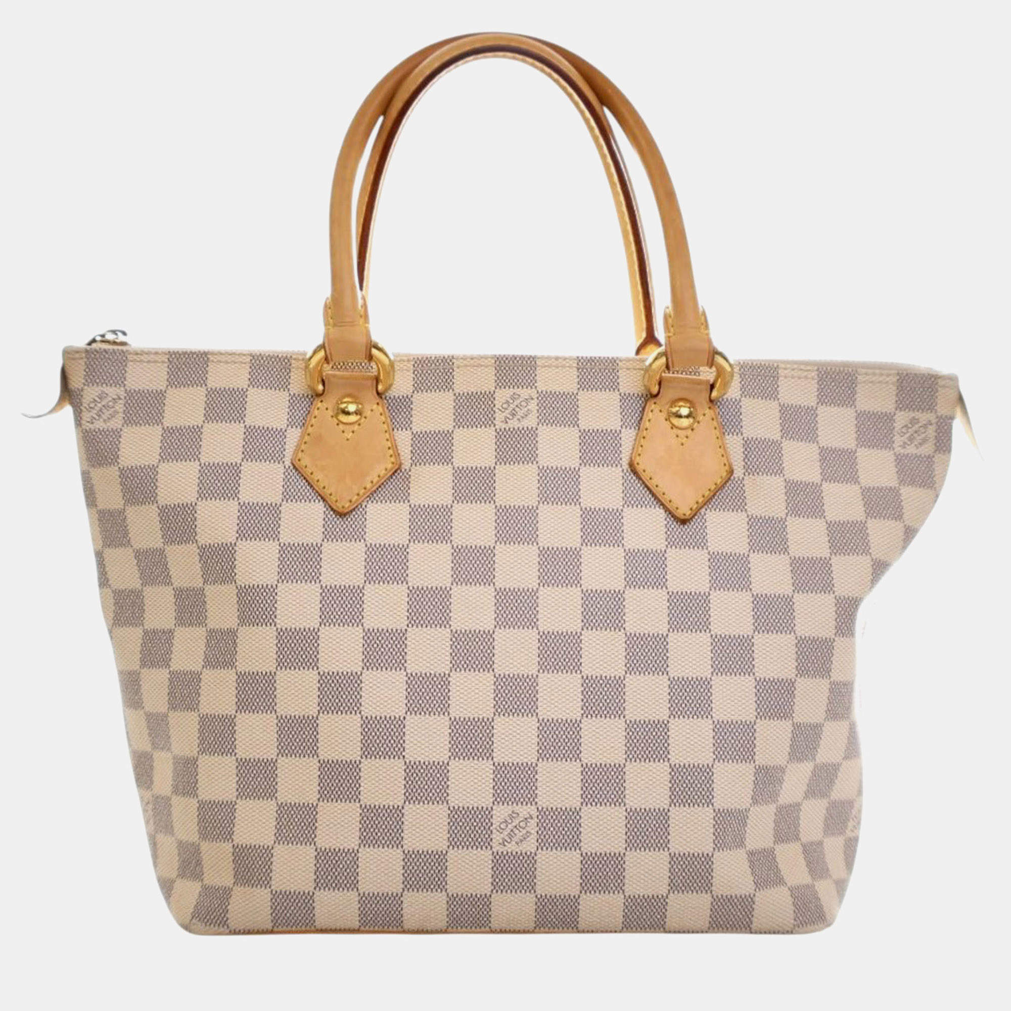 Pre Owned Louis Vuitton White Damier Azur Saleya PM