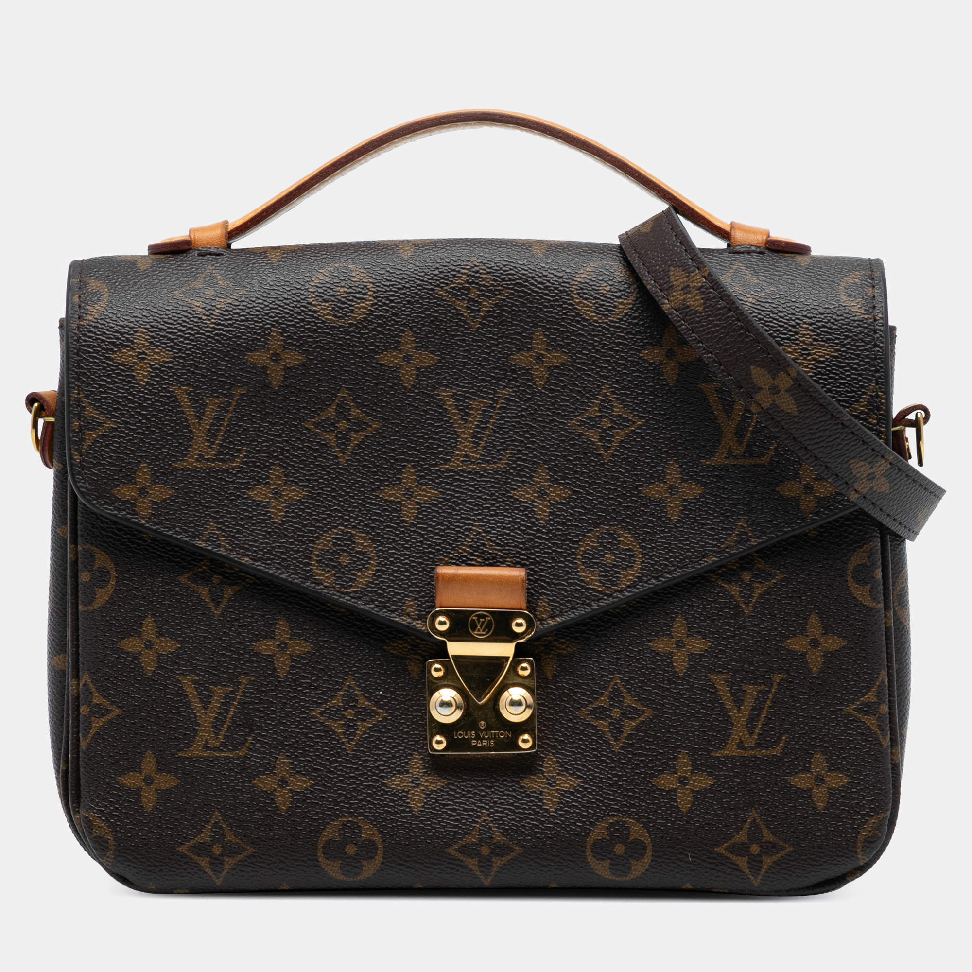 Pre Owned Louis Vuitton Brown Monogram Pochette Metis