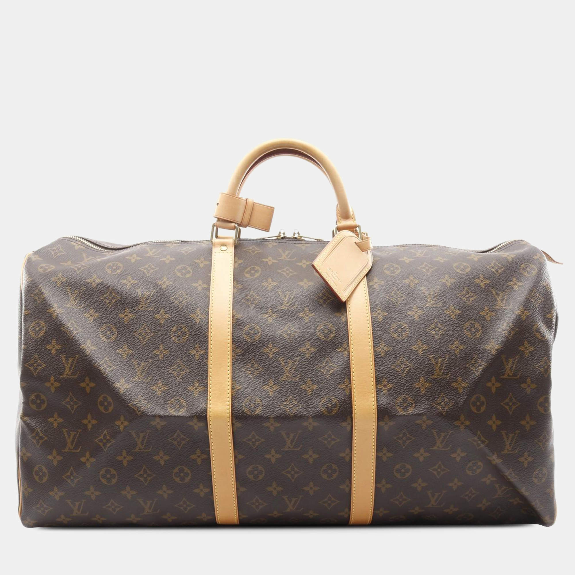 Pre Owned Louis Vuitton Brown Monogram Keepall 60