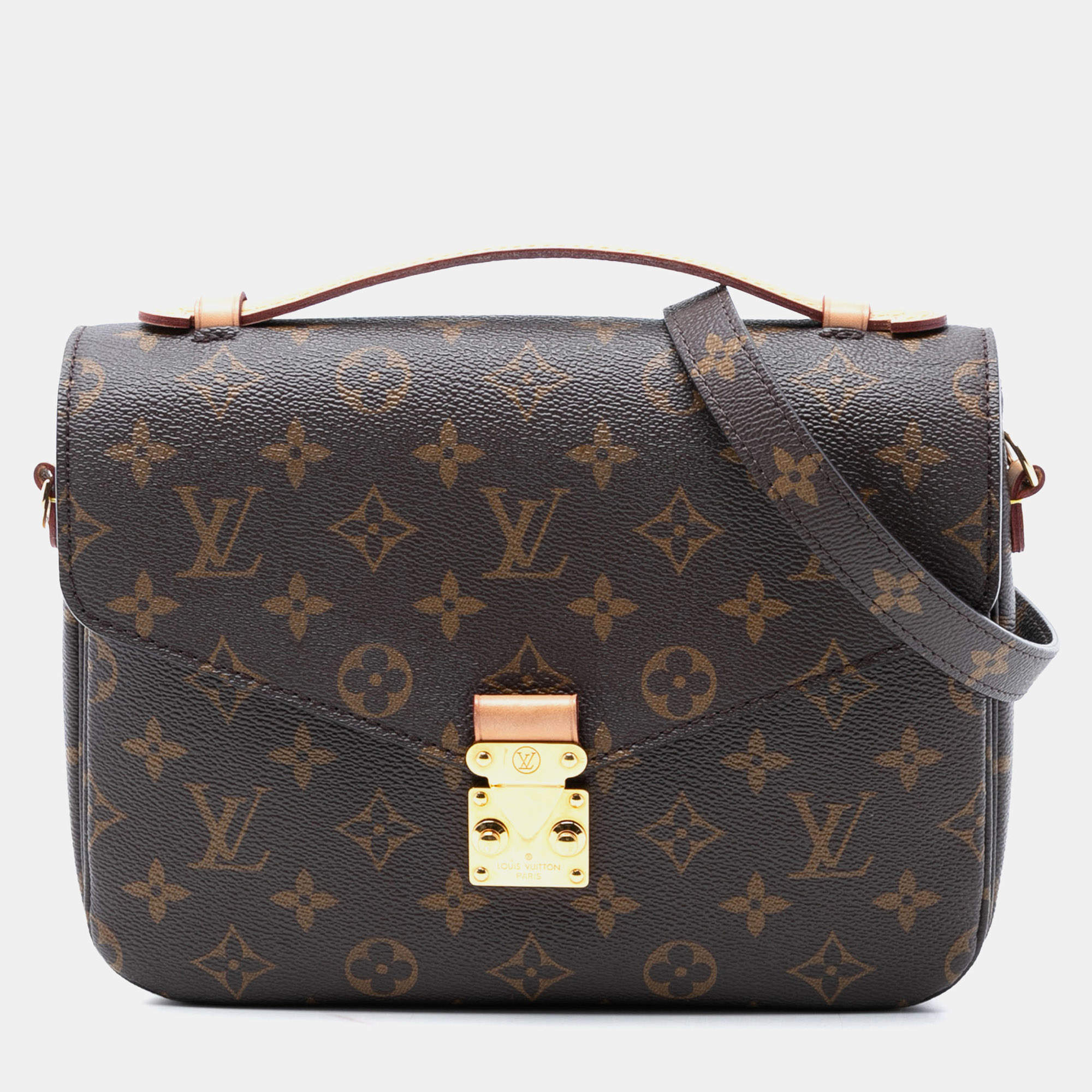Pre Owned Louis Vuitton Brown Monogram Pochette Metis