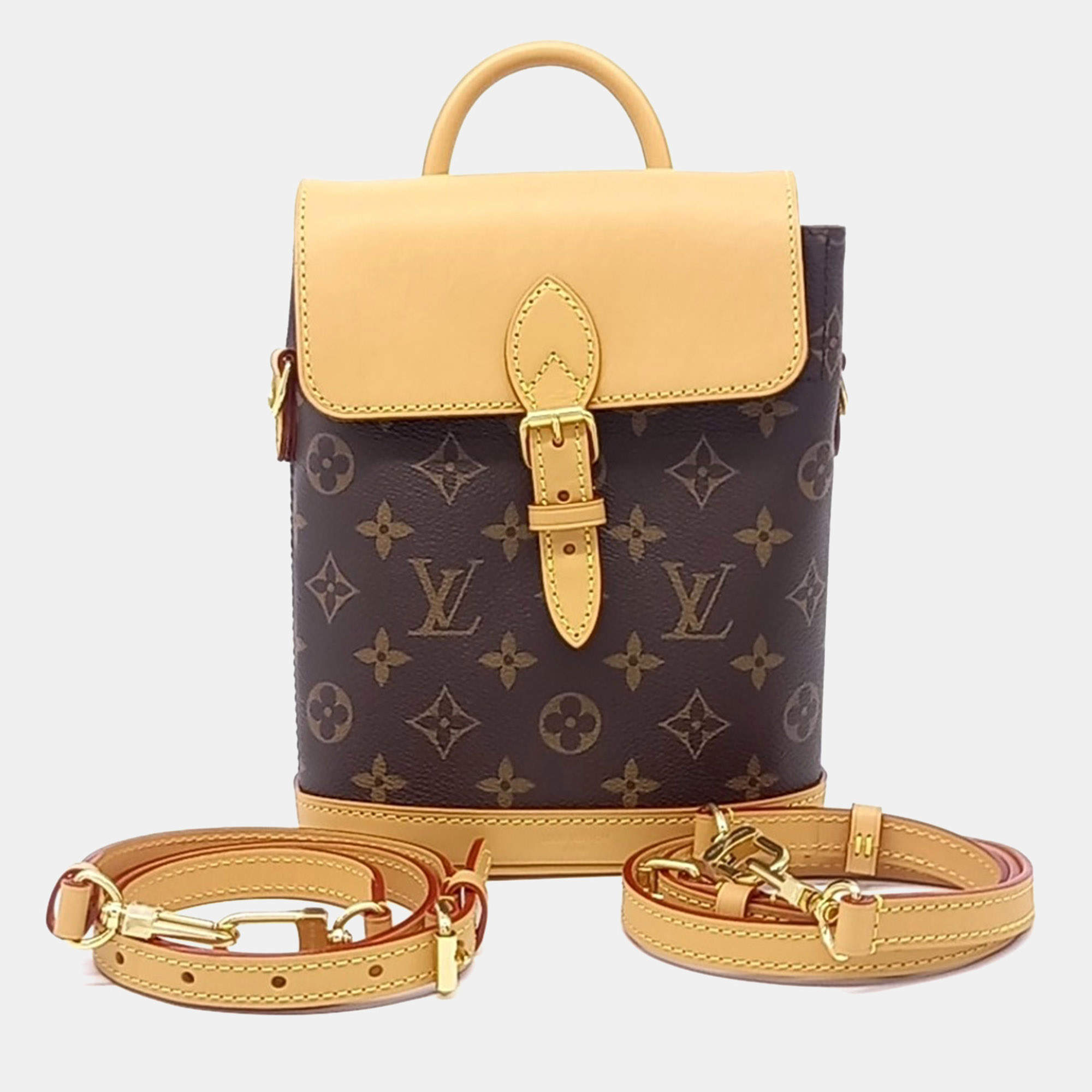 Pre Owned Louis Vuitton Brown Coated Canvas Monogram Soho Mini