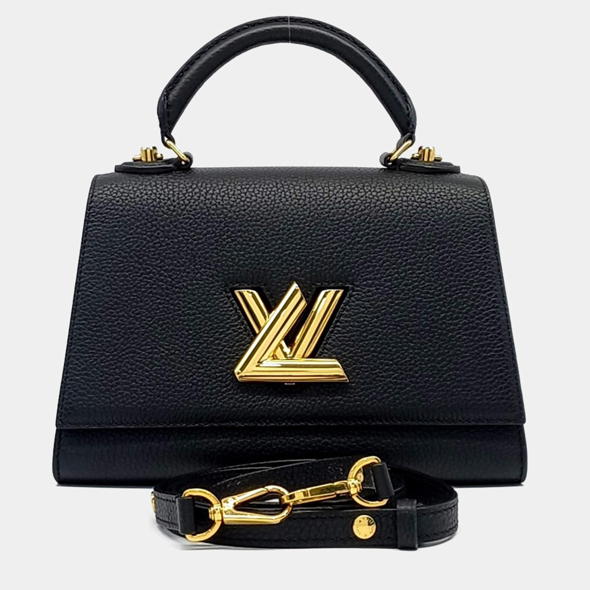 Pre Owned Louis Vuitton Black Leather One Handle Twist PM