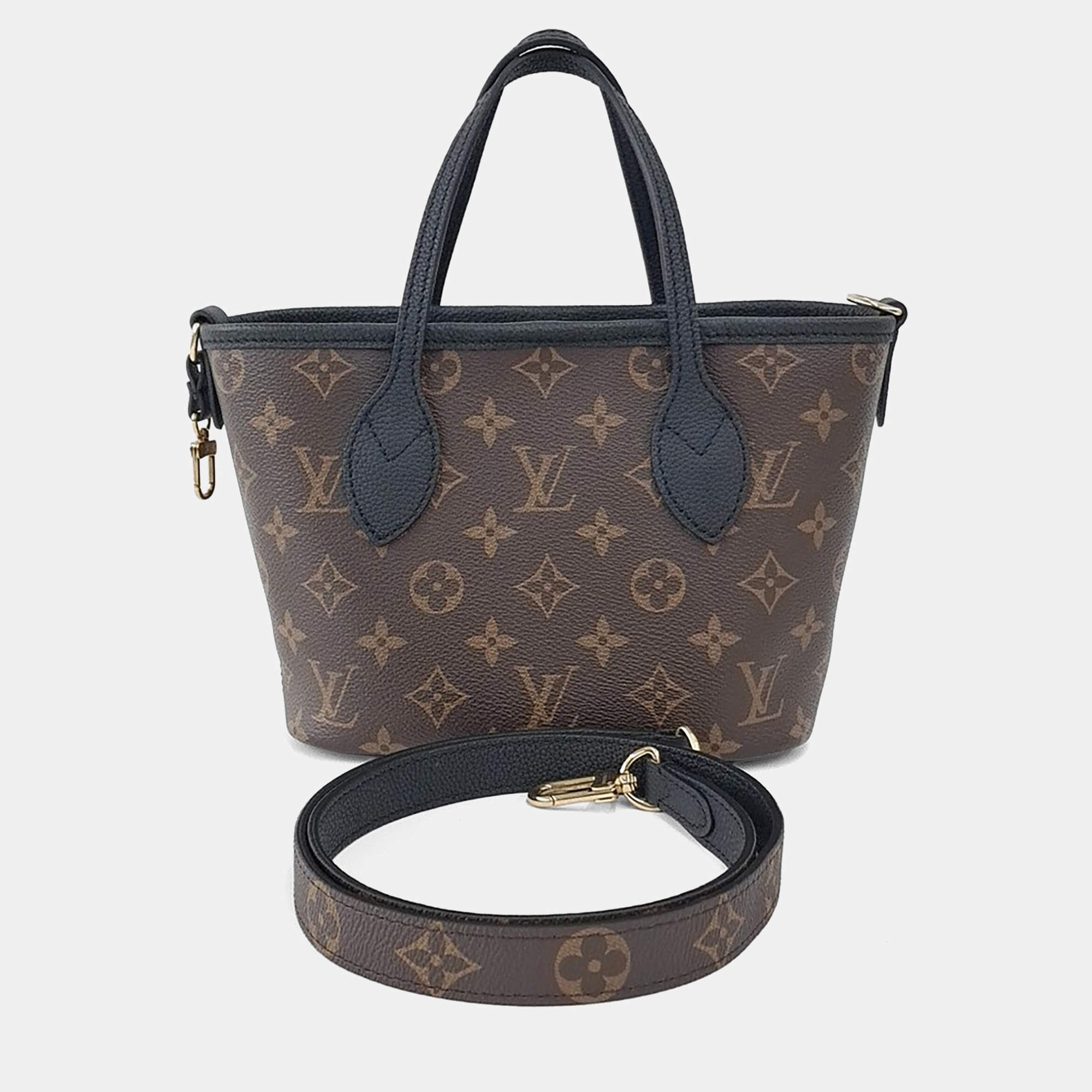 Pre Owned Louis Vuitton Brown PVC Neverfull Bandouliere Inside Out BB