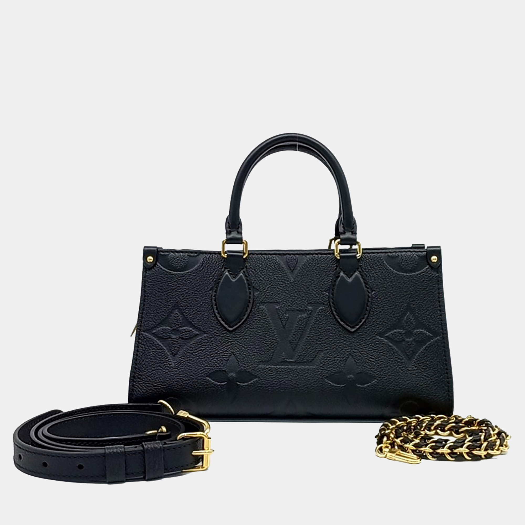 Pre Owned Louis Vuitton Black Leather Empreinte On the Go East West