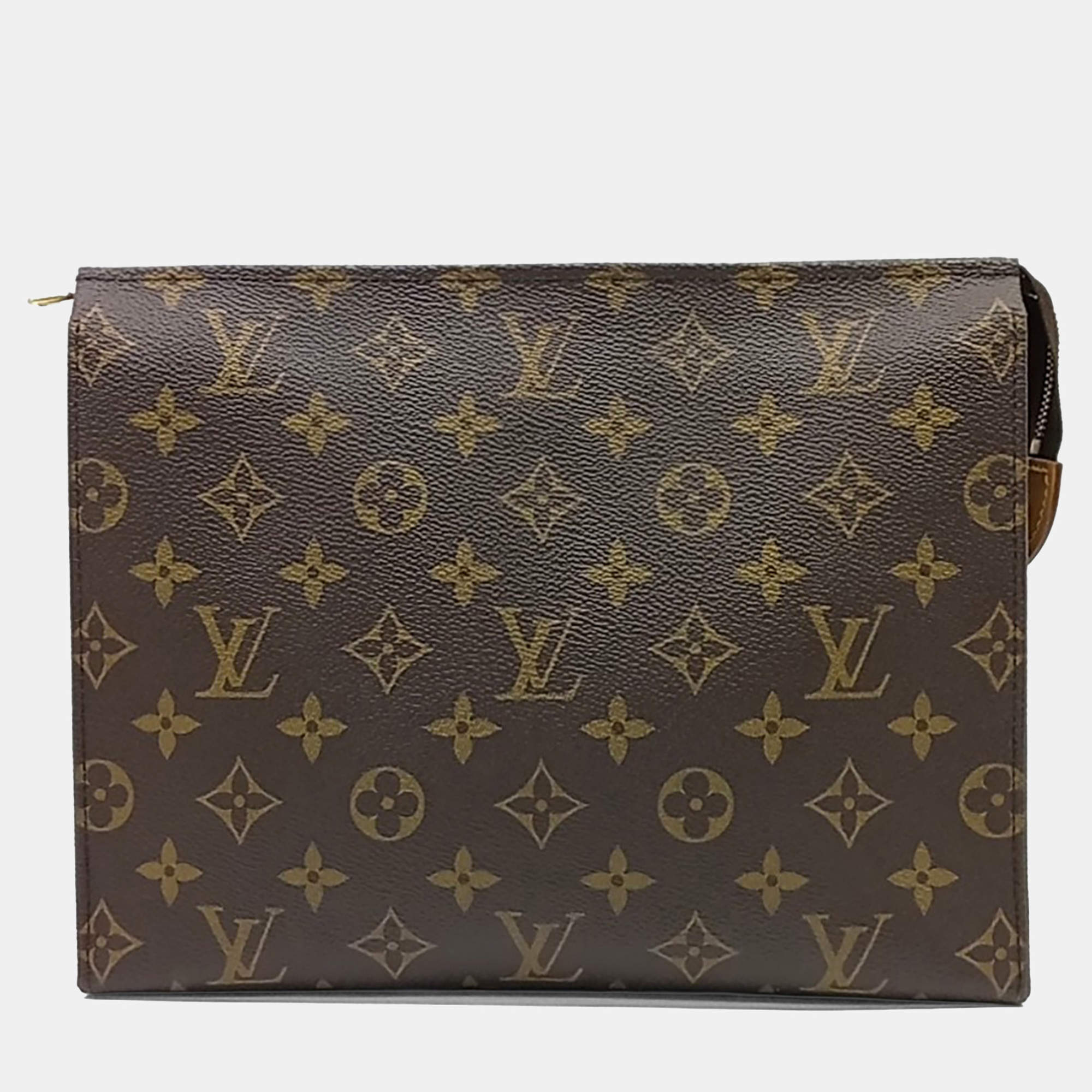 Pre Owned حقيبة مرحاض لوي فيتون بوشيت قماش بني مطلي مع تصميم مونوغرام 26